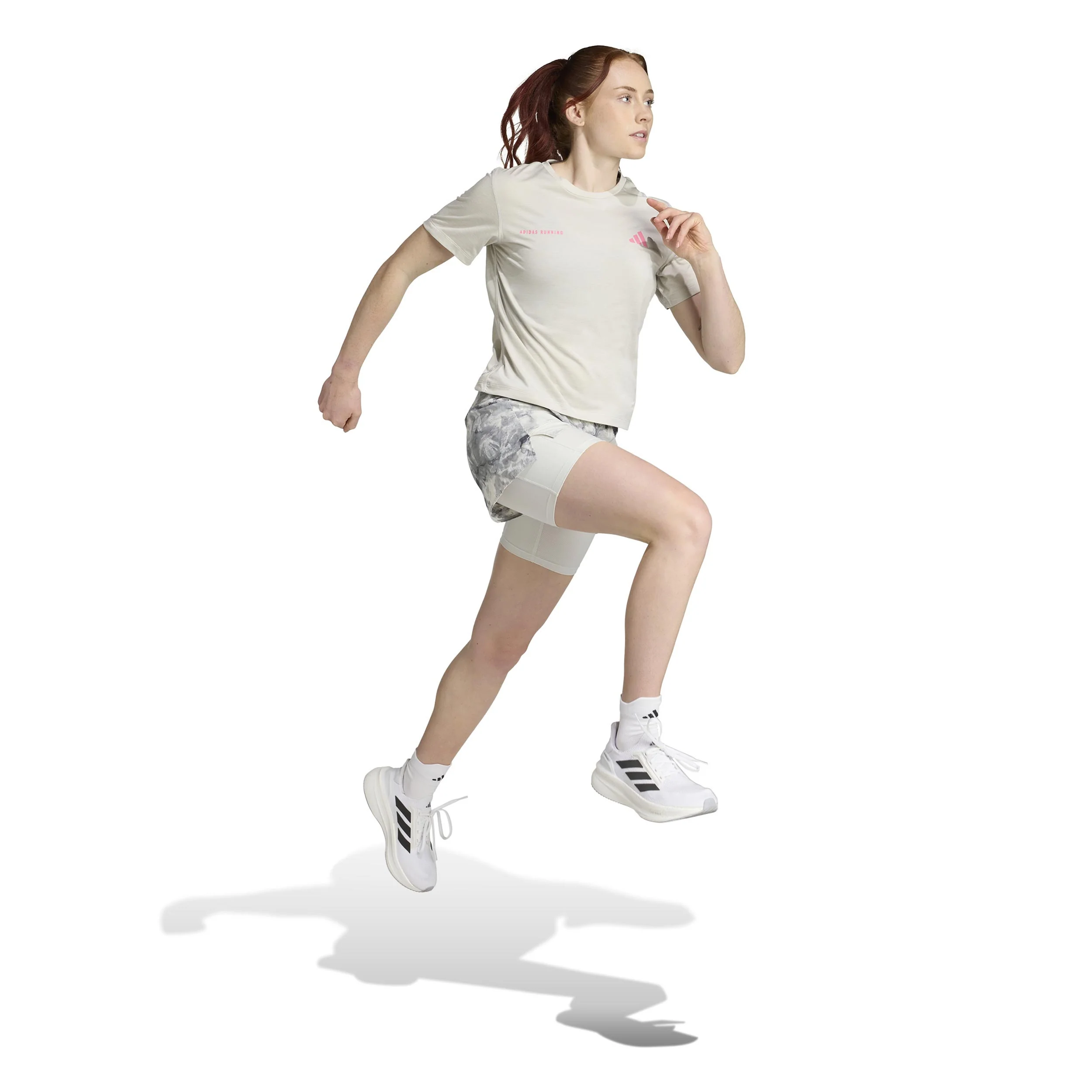 Own The Run Laufshirt Damen-Creme - Image 4