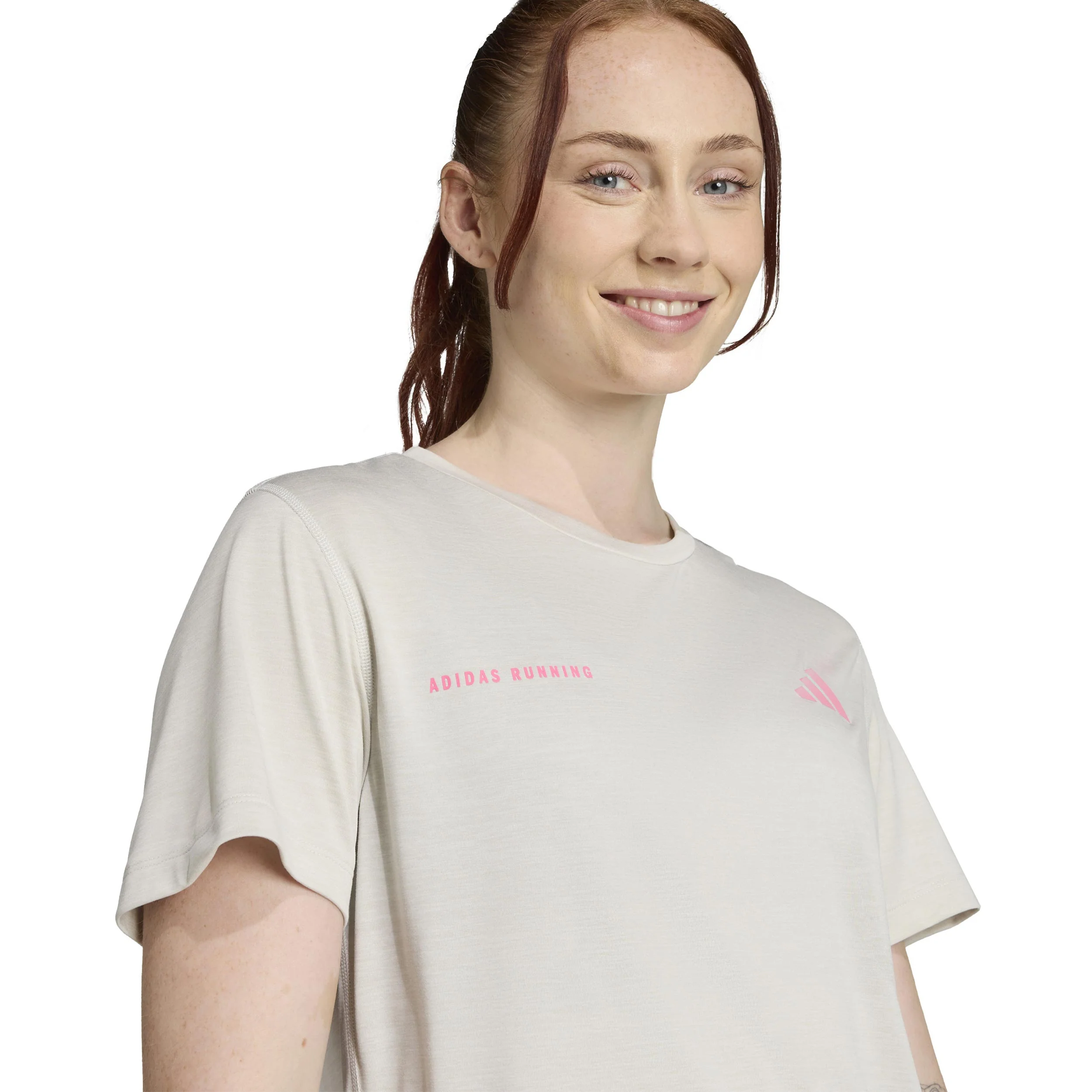 Own The Run Laufshirt Damen-Creme - Image 5