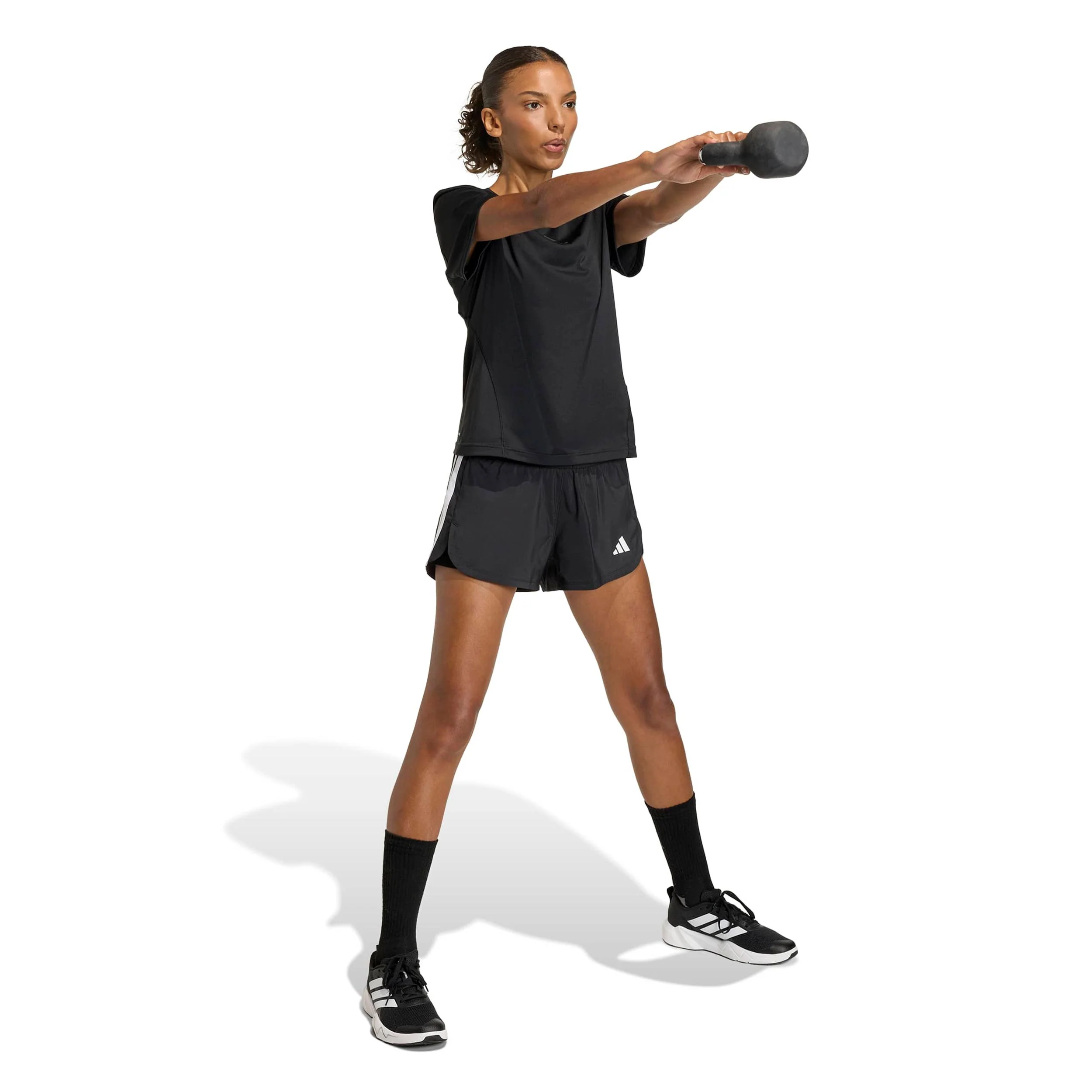 Pacer 2In1 Shorts Damen - schwarz, weiß - Image 4