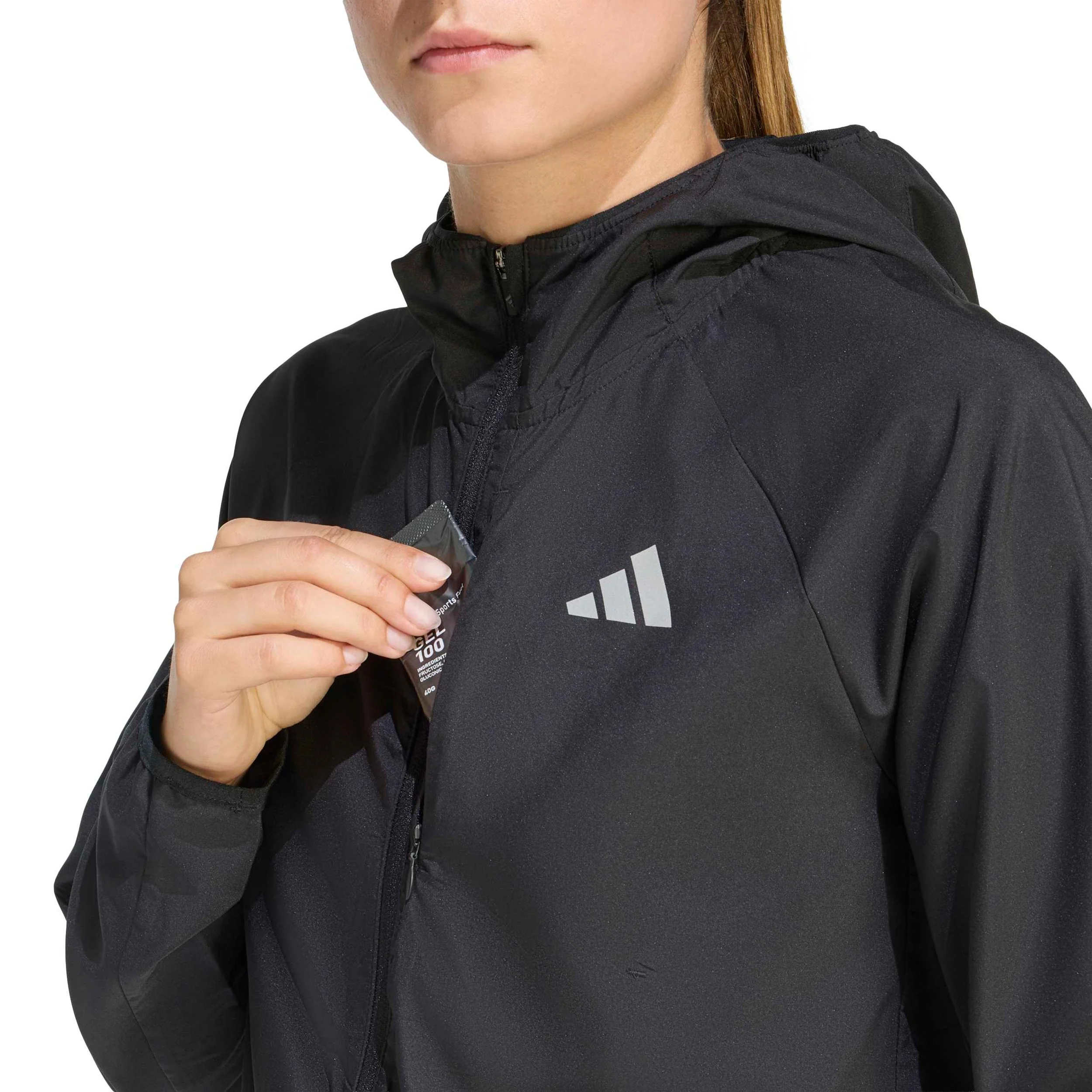 Run Essential Laufjacke Damen-schwarz - Image 7
