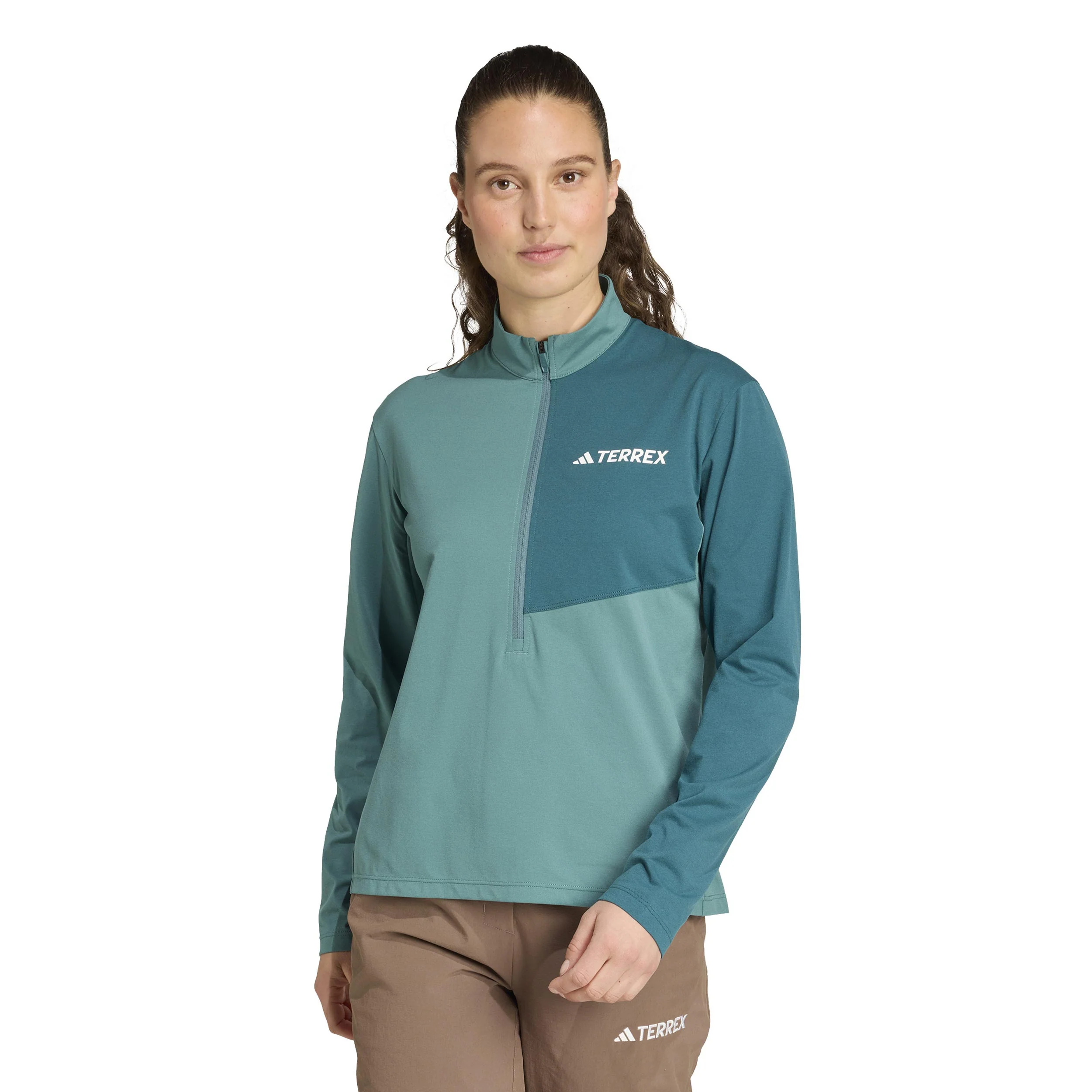 Terrex MT Half-Zip Laufshirt Damen-Dunkelgrün,Grün - Image 2