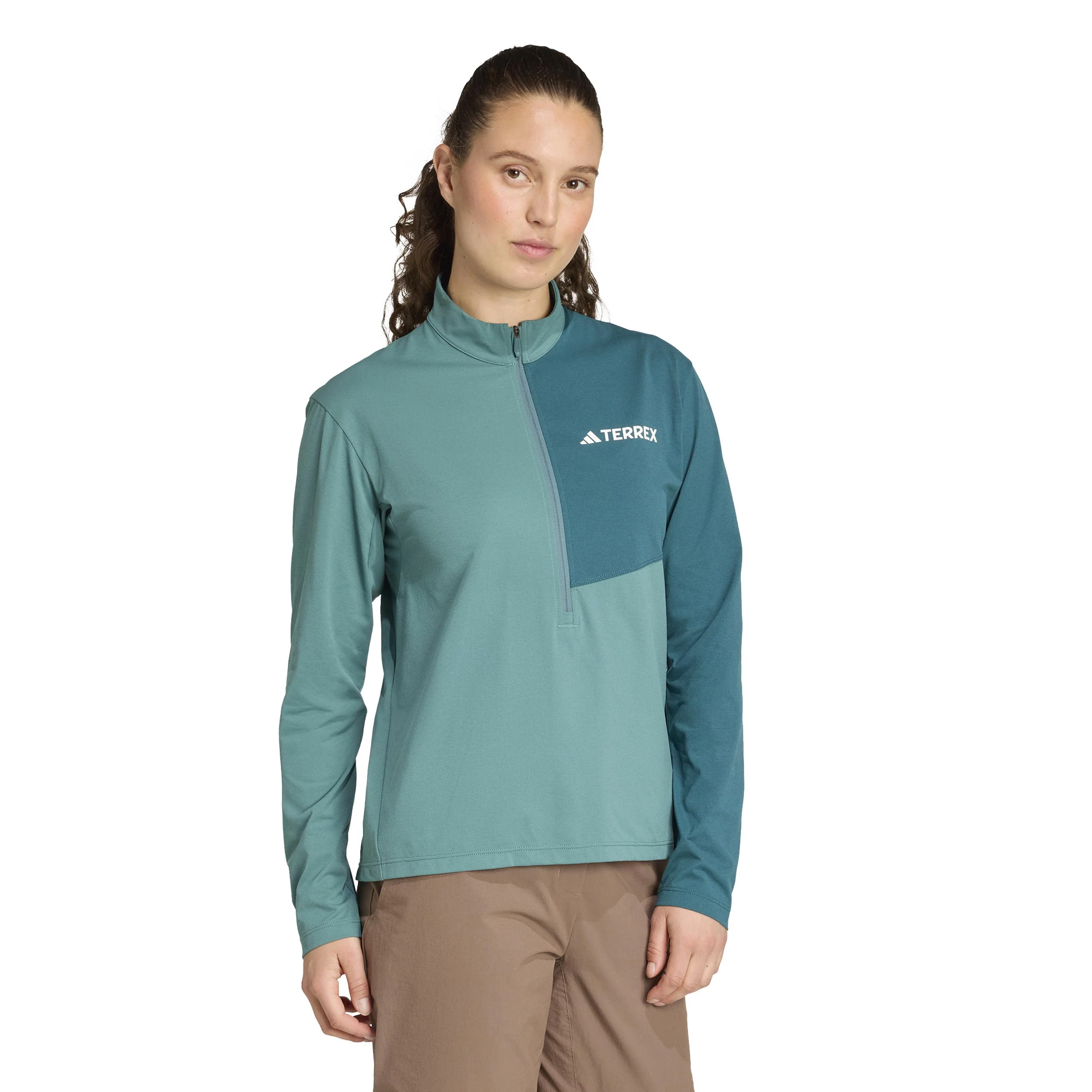 Terrex MT Half-Zip Laufshirt Damen-Dunkelgrün,Grün - Image 4