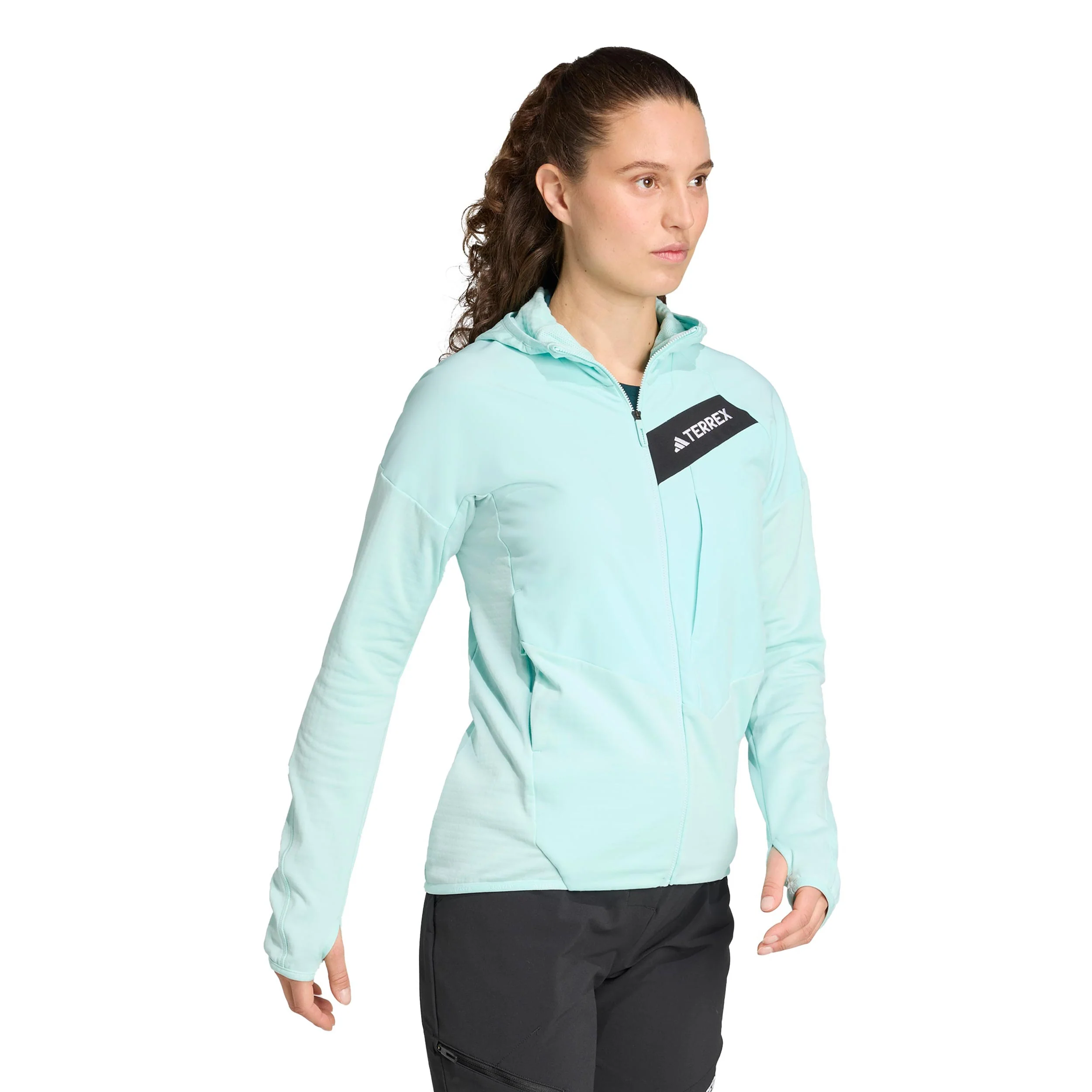 Terrex TRK ClimaWarm Fleece Laufjacke Damen-Türkis - Image 4