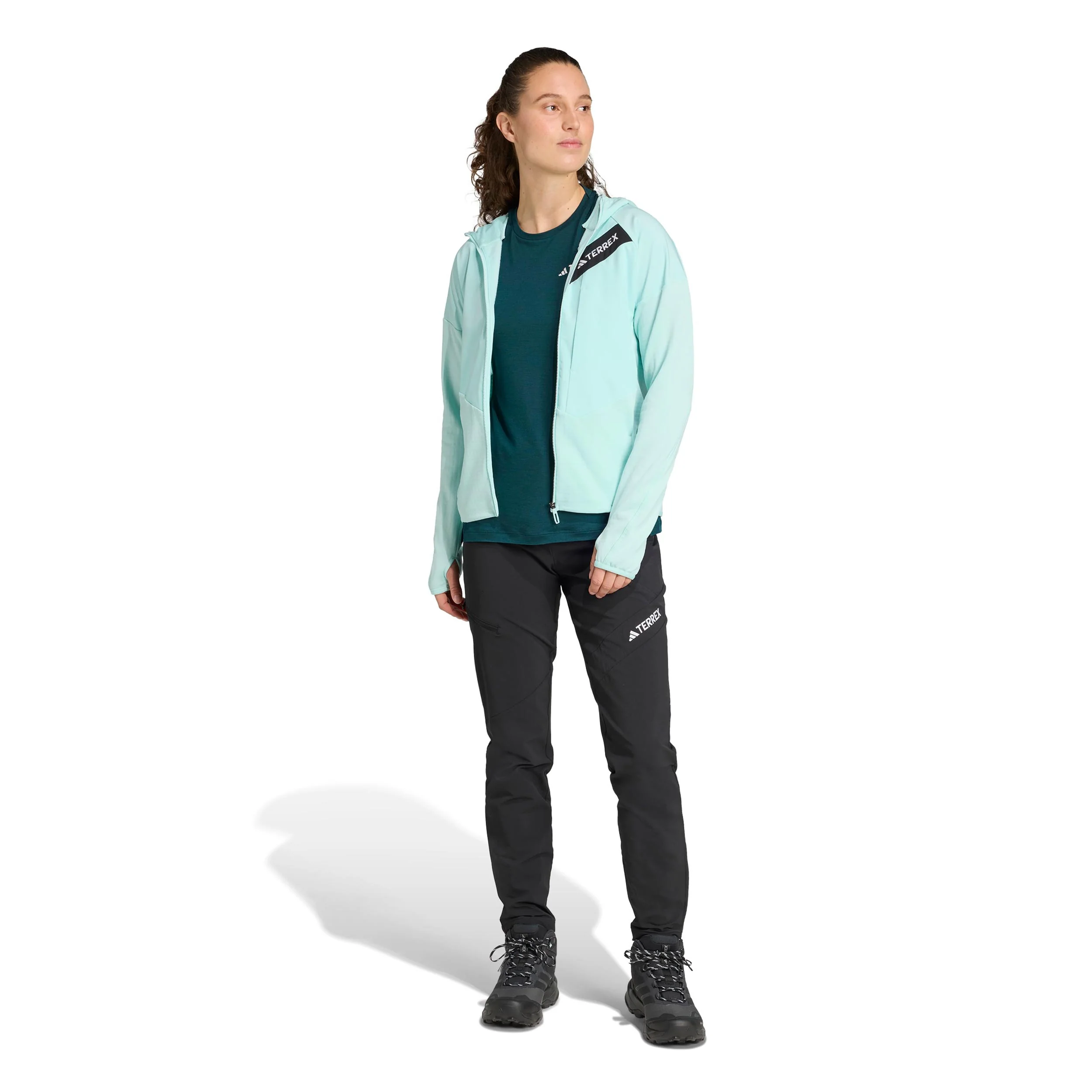 Terrex TRK ClimaWarm Fleece Laufjacke Damen-Türkis - Image 7