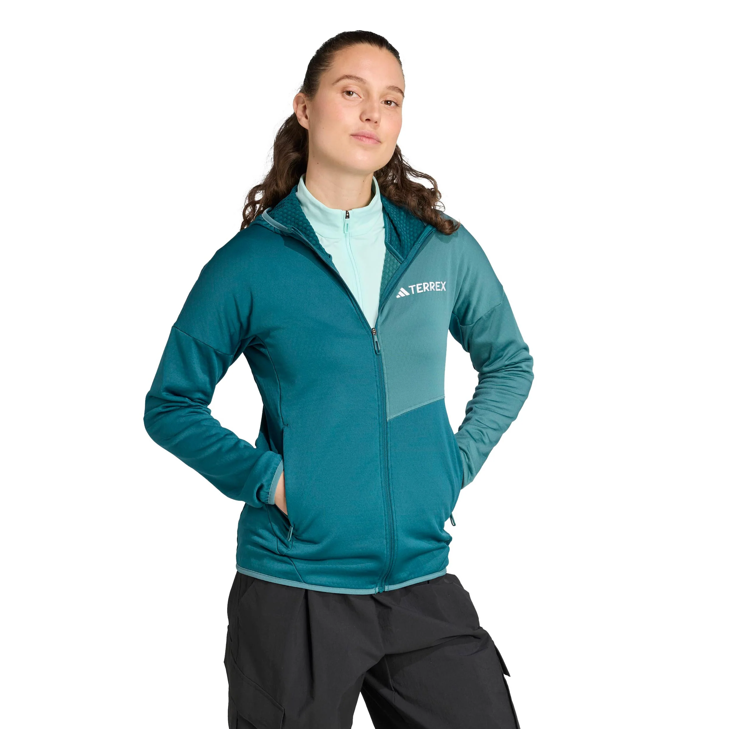 Terrex XPR Light Fleece Laufjacke Damen-Petrol - Image 4