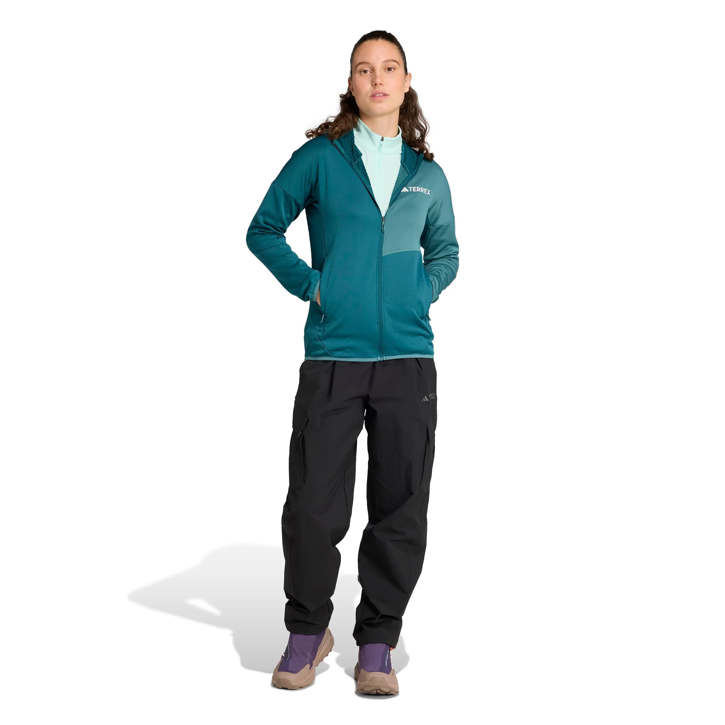 Terrex XPR Light Fleece Laufjacke Damen-Petrol - Image 5
