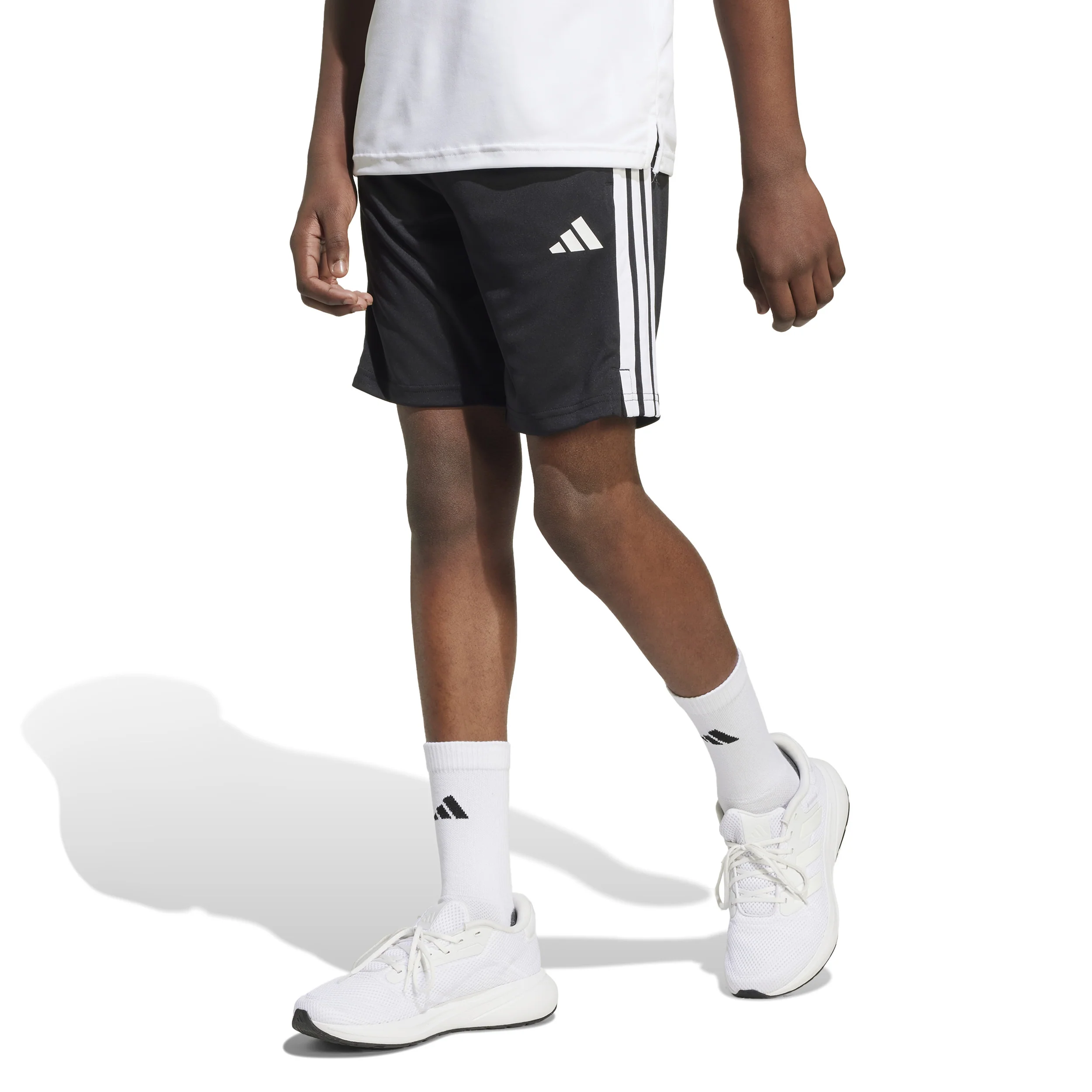 Training Essentials 3 Stripes Shorts Kinder-Schwarz,Weiß - Image 2