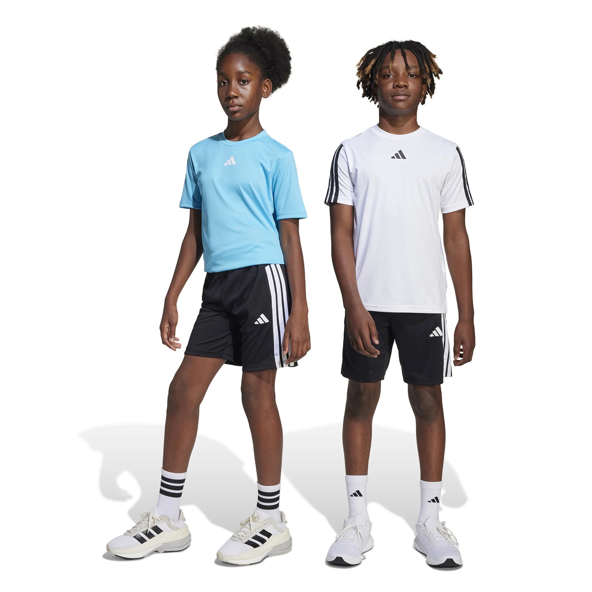 Training Essentials 3 Stripes Shorts Kinder-Schwarz,Weiß - Image 7