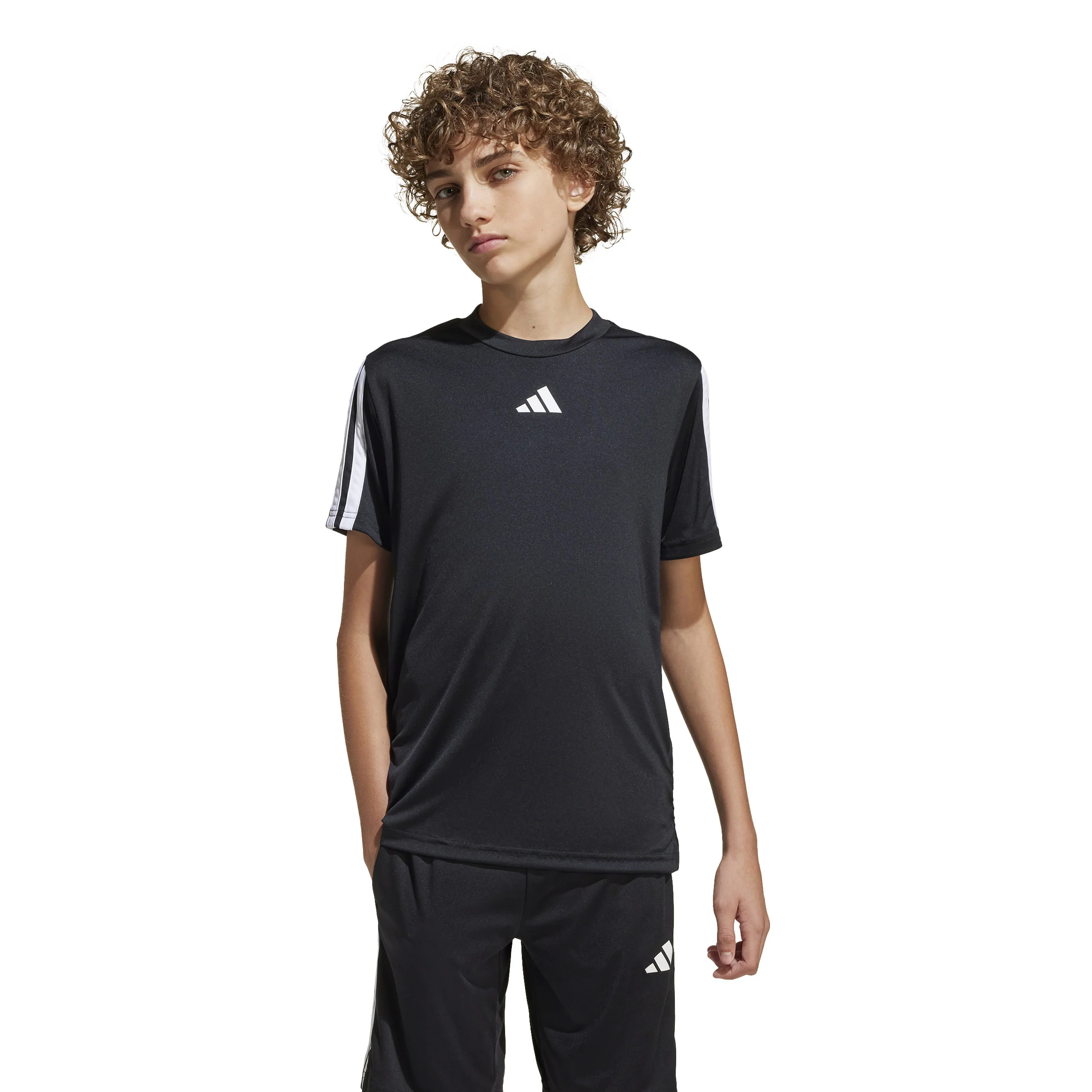 Training Essentials 3 Stripes T-Shirt Kinder-Schwarz,Weiß - Image 2