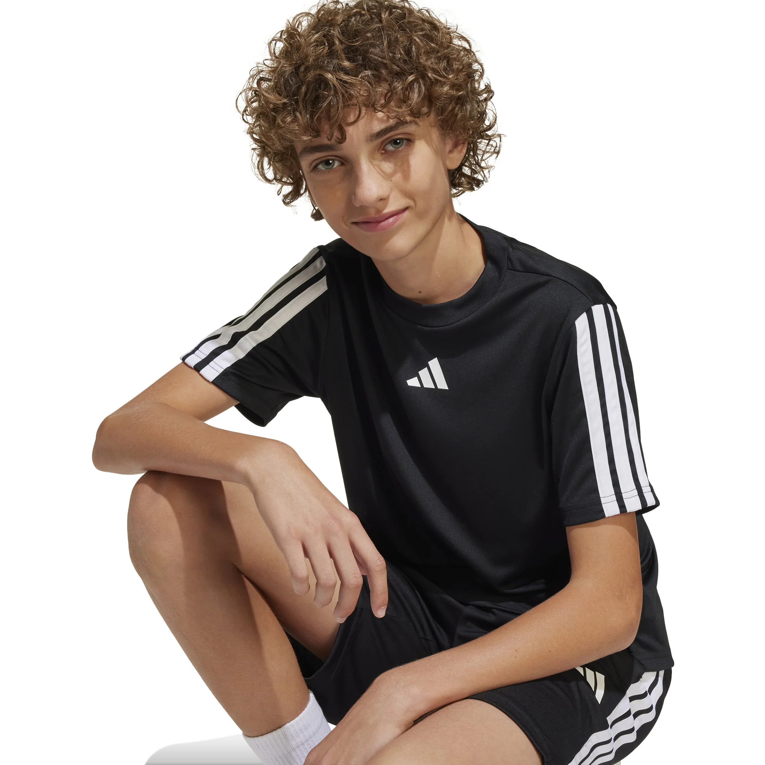 Training Essentials 3 Stripes T-Shirt Kinder-Schwarz,Weiß - Image 5