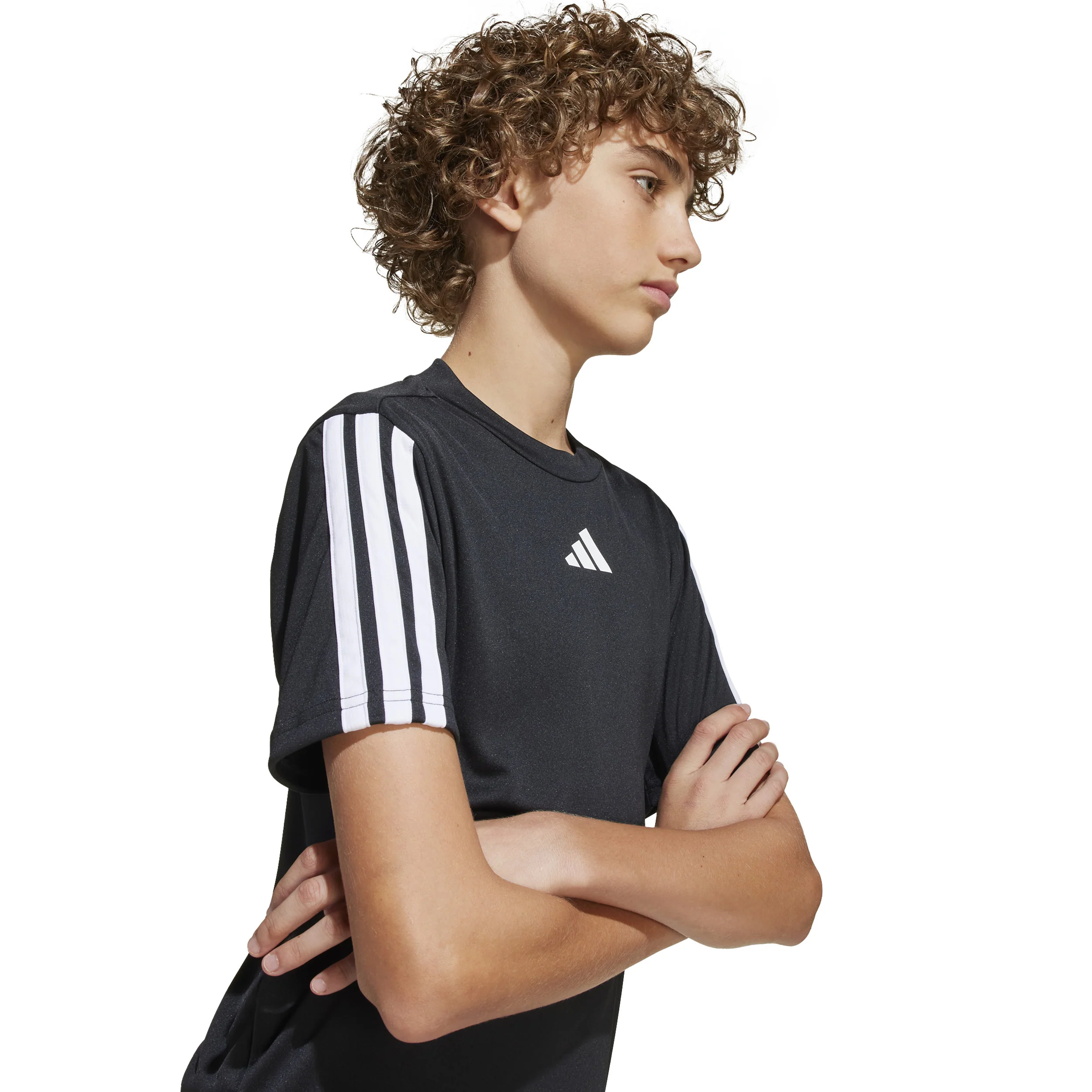 Training Essentials 3 Stripes T-Shirt Kinder-Schwarz,Weiß - Image 6