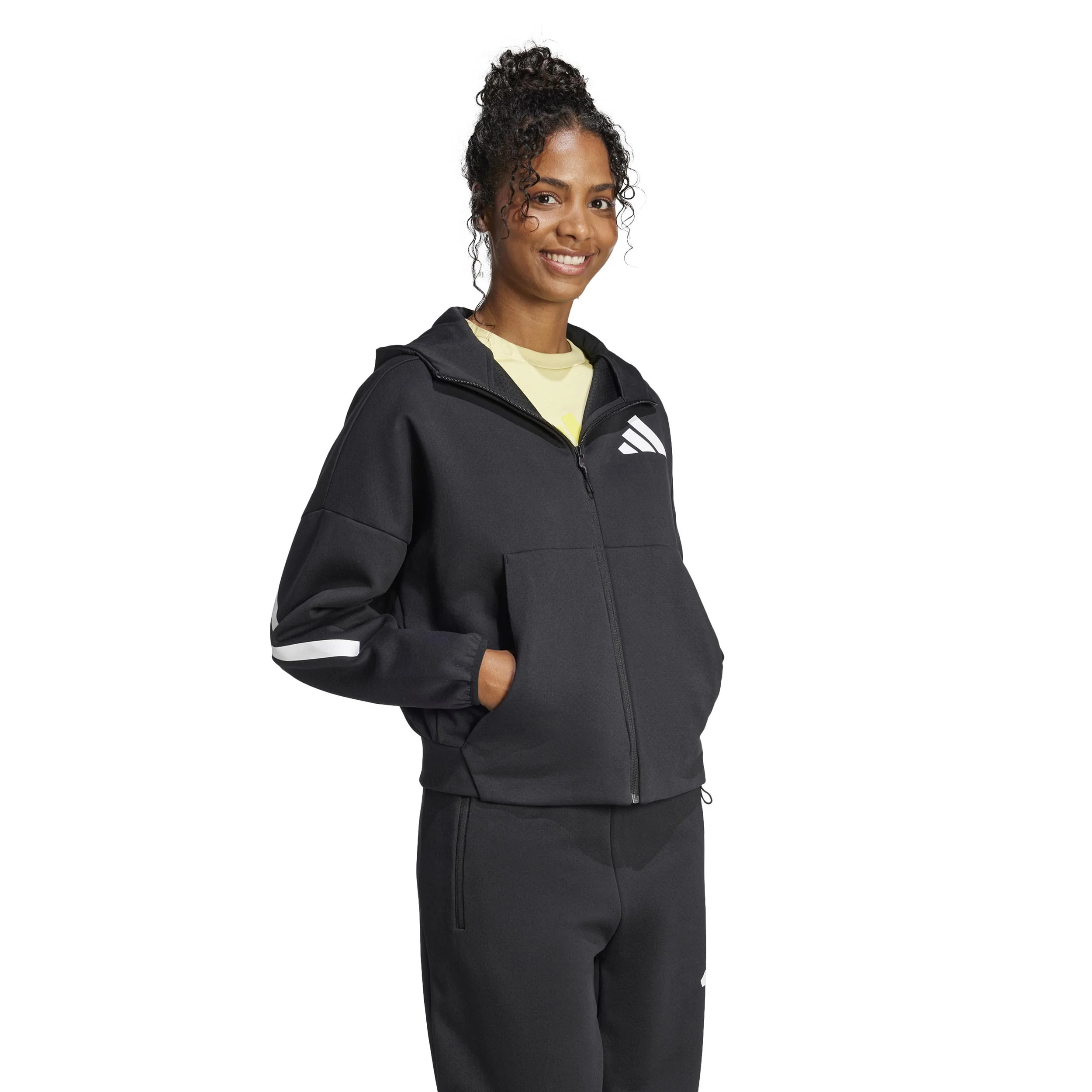 Trainingsjacke Damen-Schwarz,Weiß - Image 4