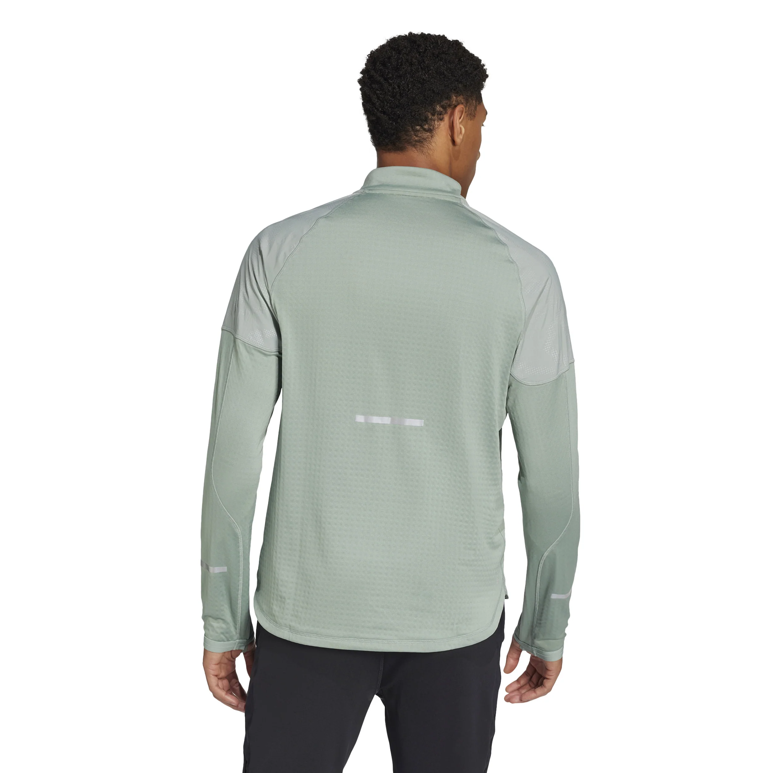 Ultimate High Visibility Half-Zip Laufshirt Herren-Grau - Image 3