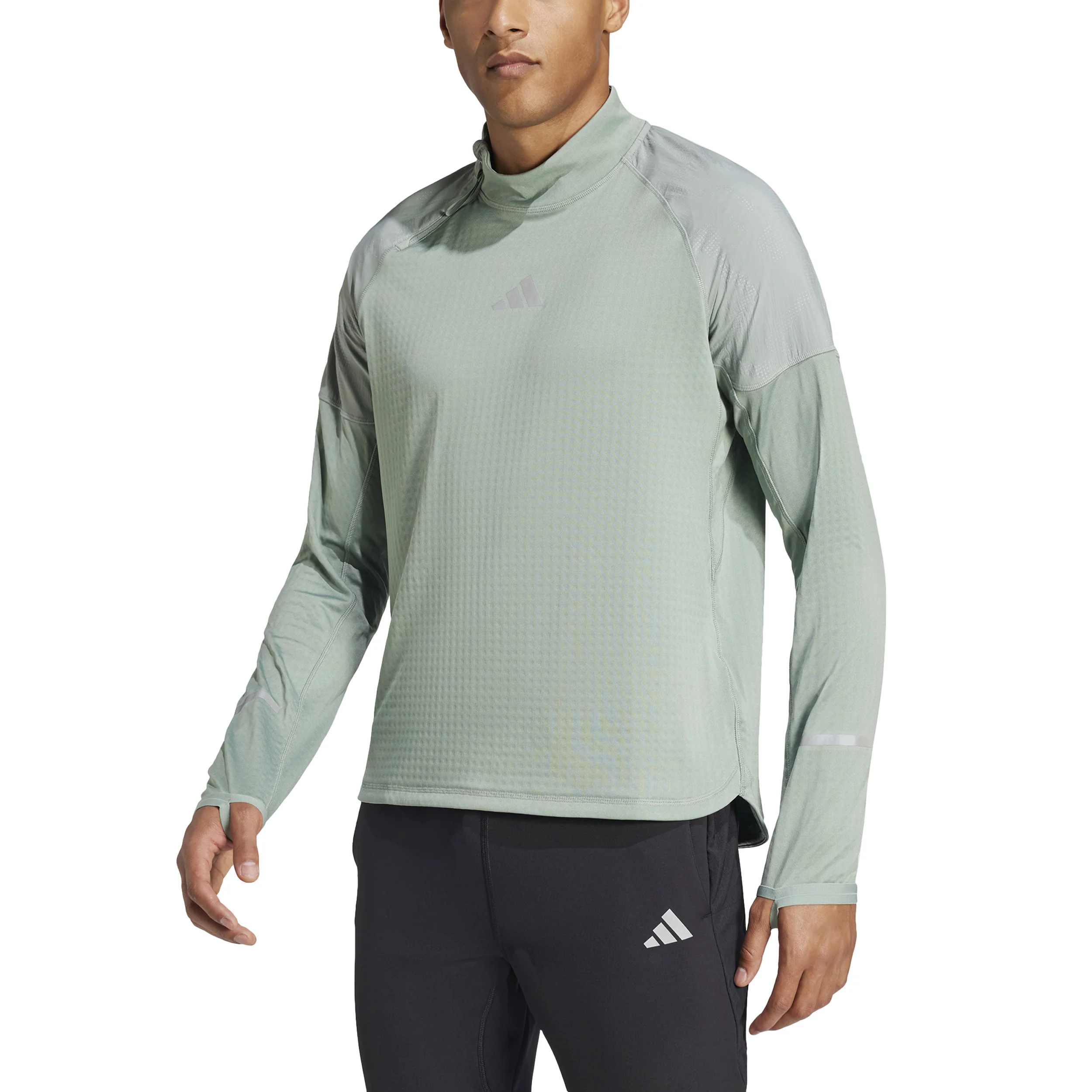 Ultimate High Visibility Half-Zip Laufshirt Herren-Grau - Image 4