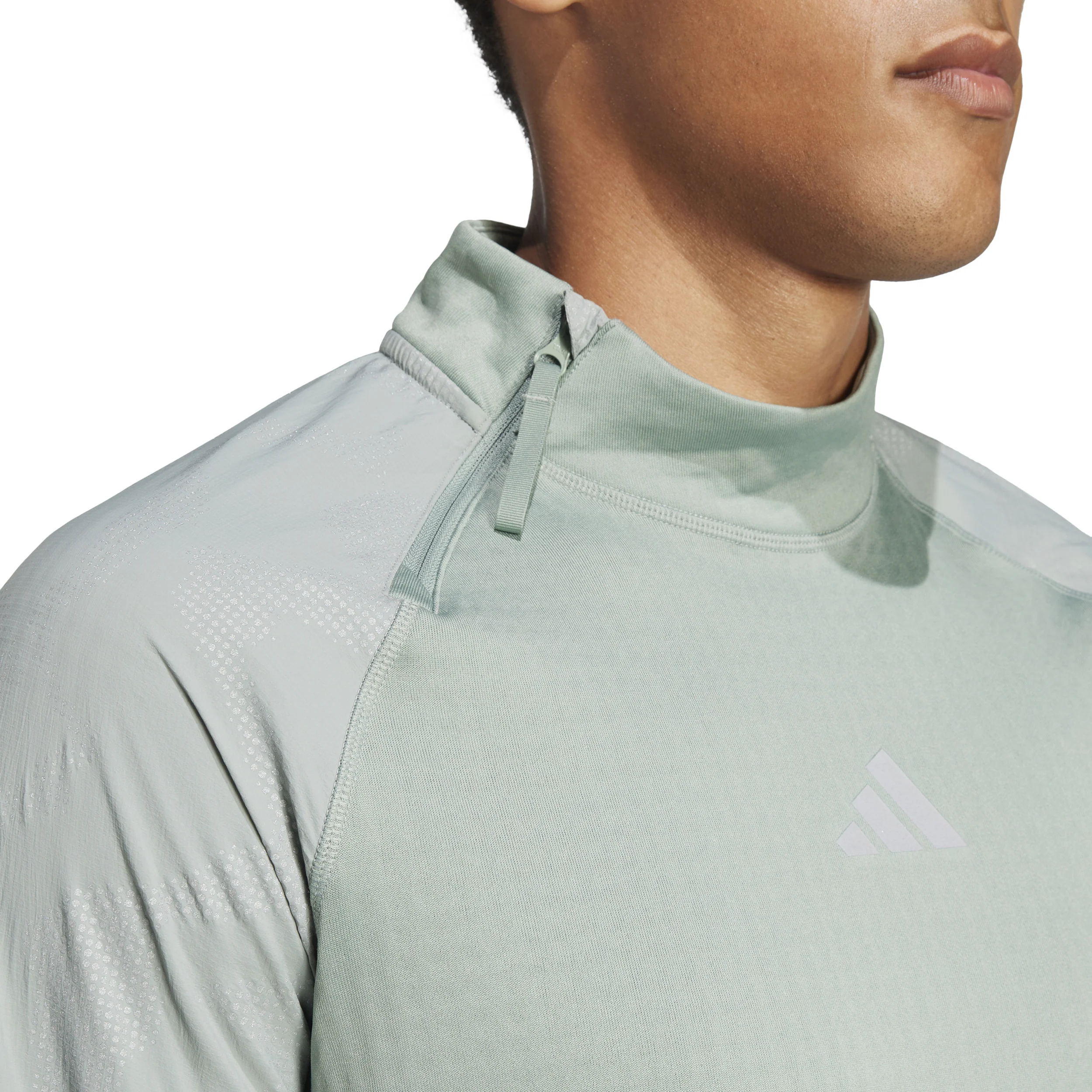 Ultimate High Visibility Half-Zip Laufshirt Herren-Grau - Image 6