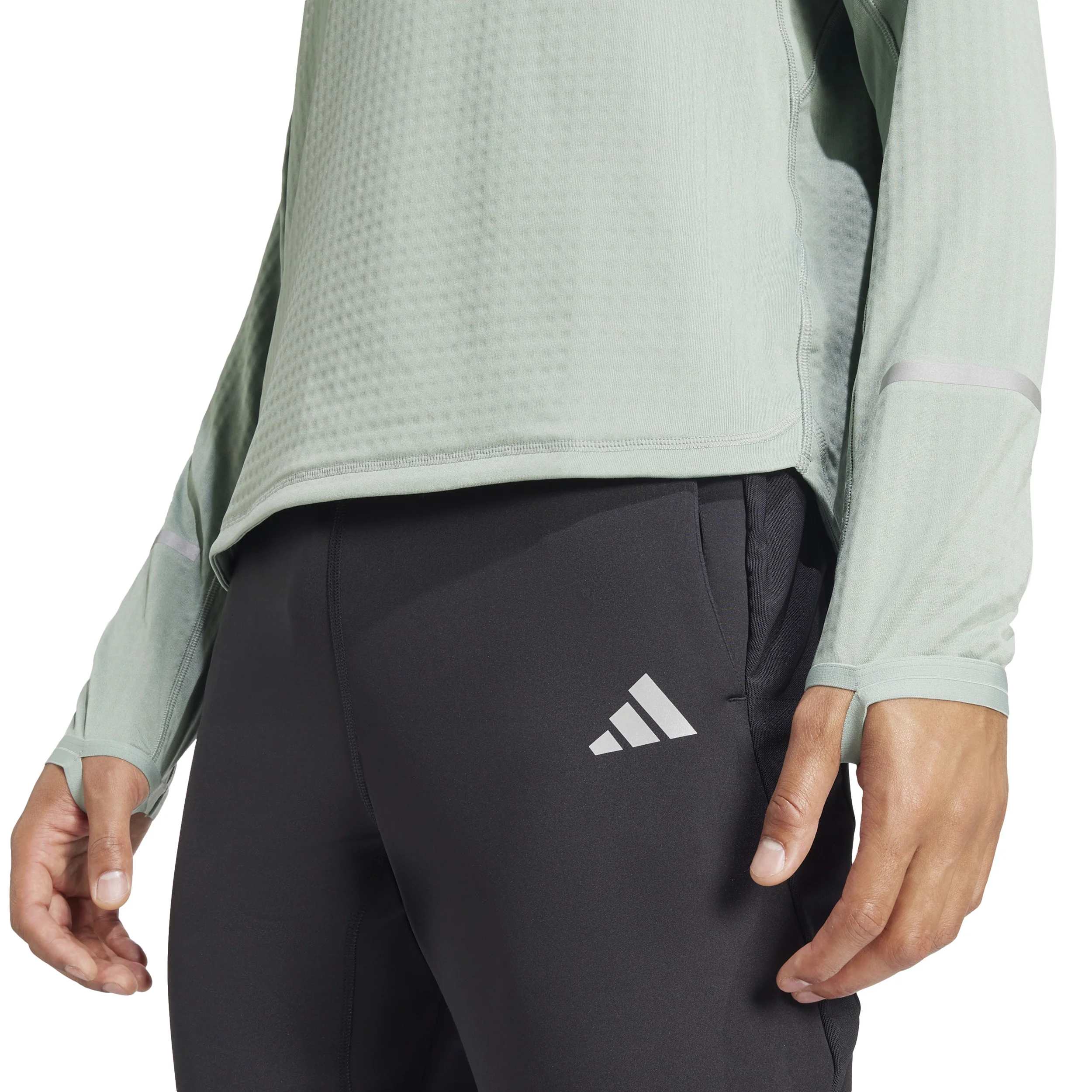 Ultimate High Visibility Half-Zip Laufshirt Herren-Grau - Image 7