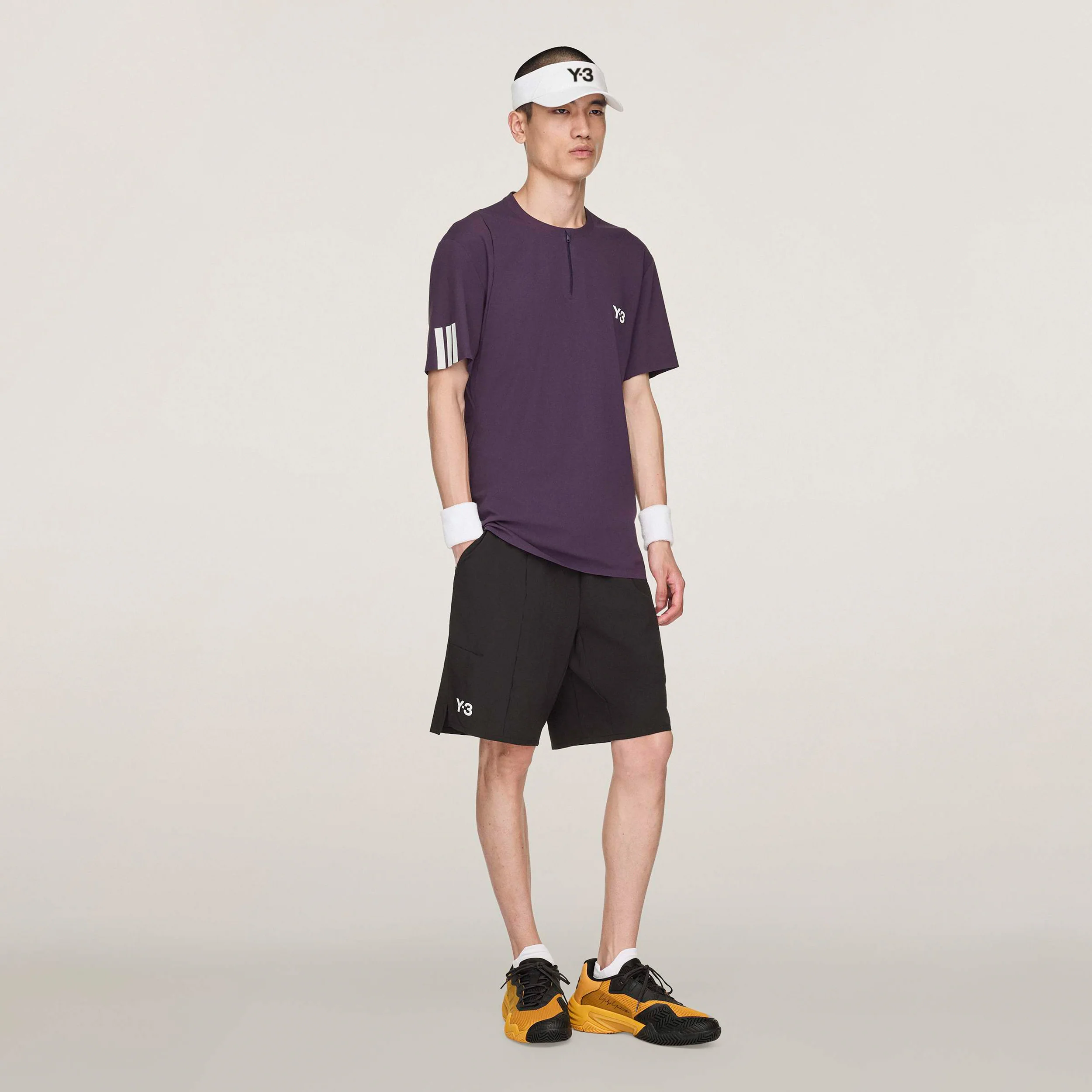 Y-3 Zip Polo Herren-Lila - Image 2