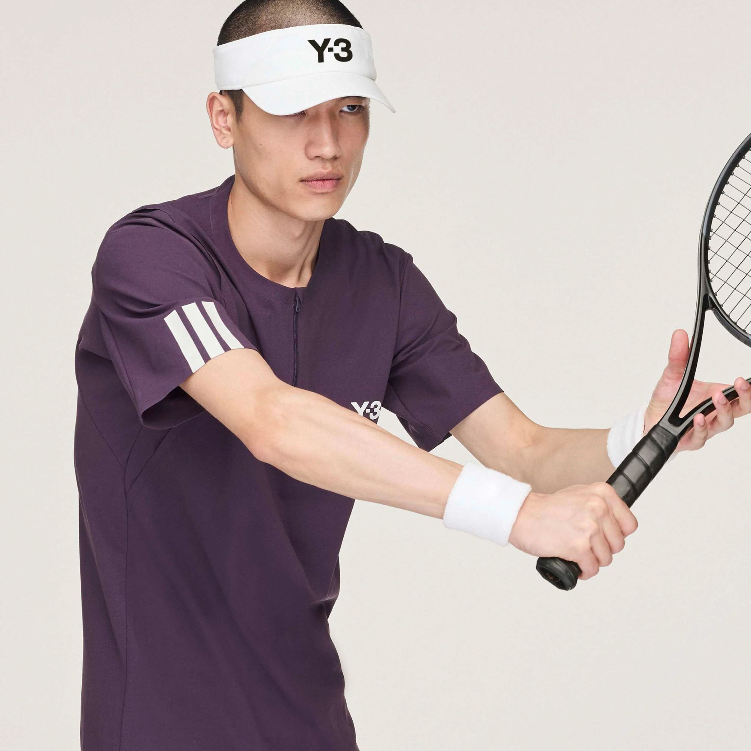 Y-3 Zip Polo Herren-Lila - Image 5