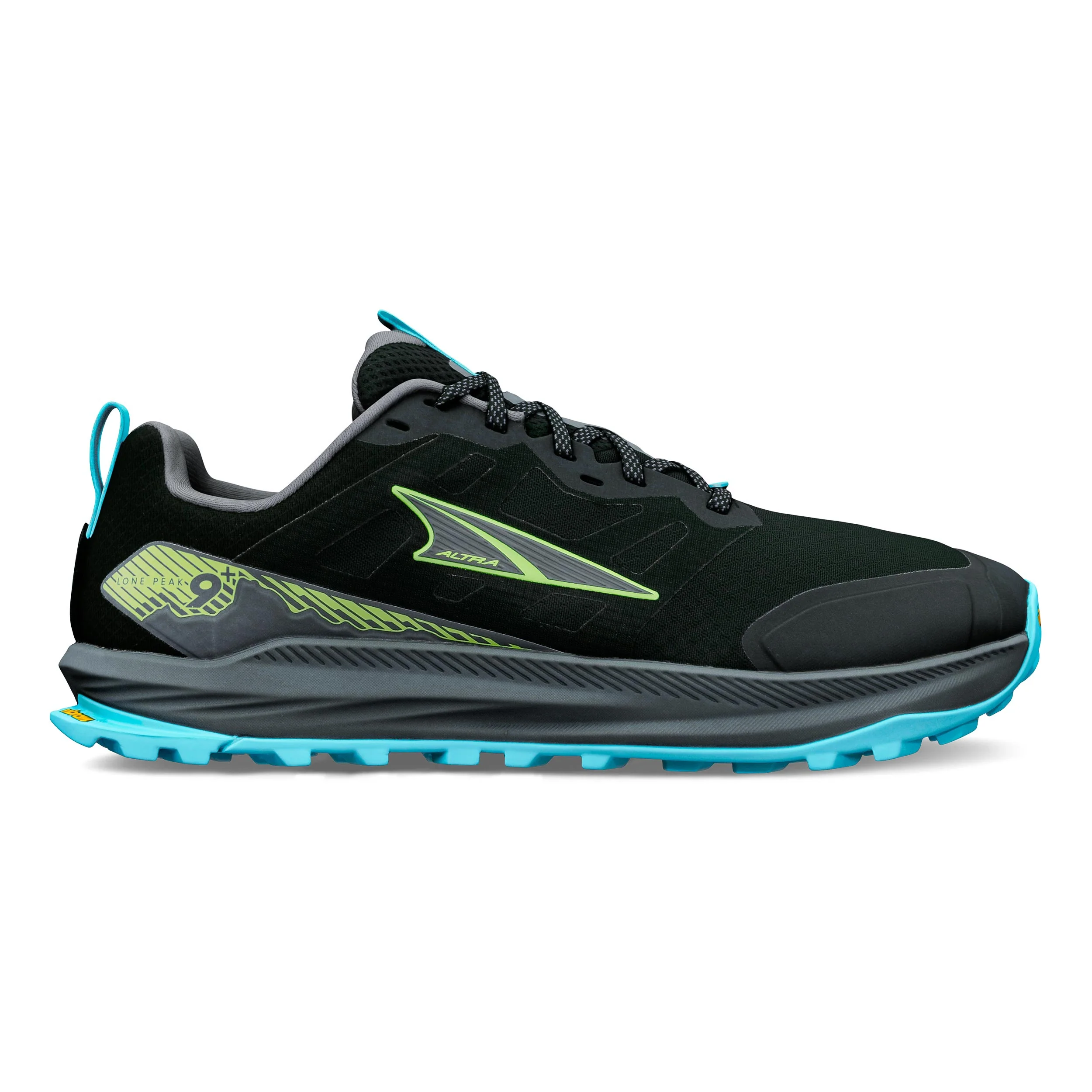 Lone Peak 9+ Trailschuh Herren - schwarz, limette