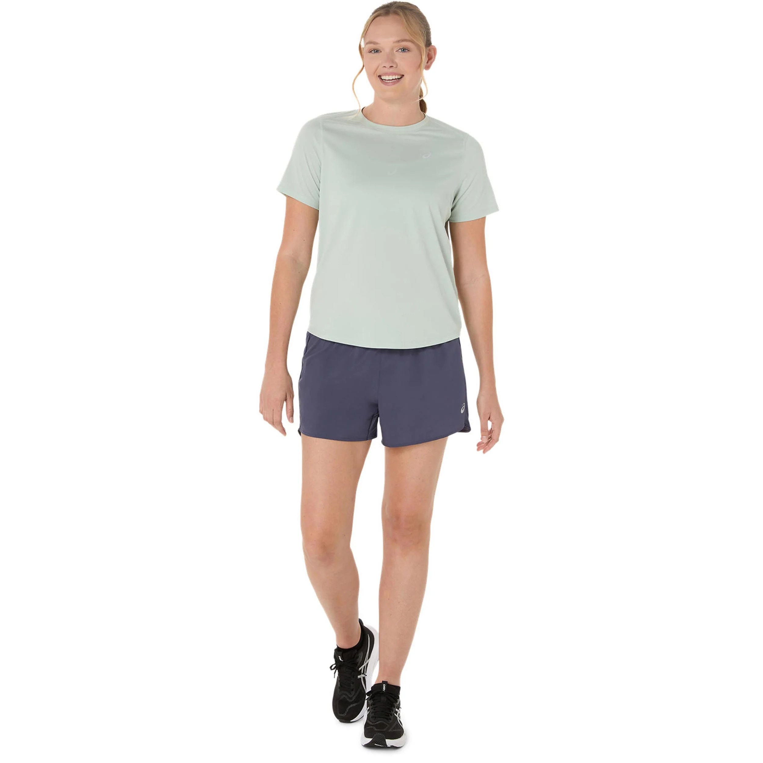 Core 4in Laufshorts Damen-Blaugrau - Image 6