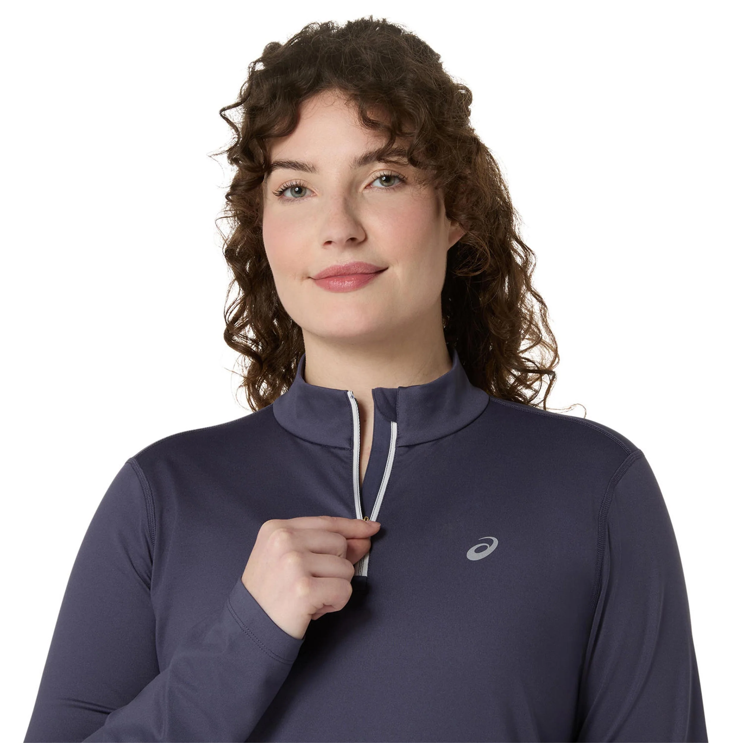 Core Winter 1/2 Zip Laufshirt Damen-Blaugrau - Image 4