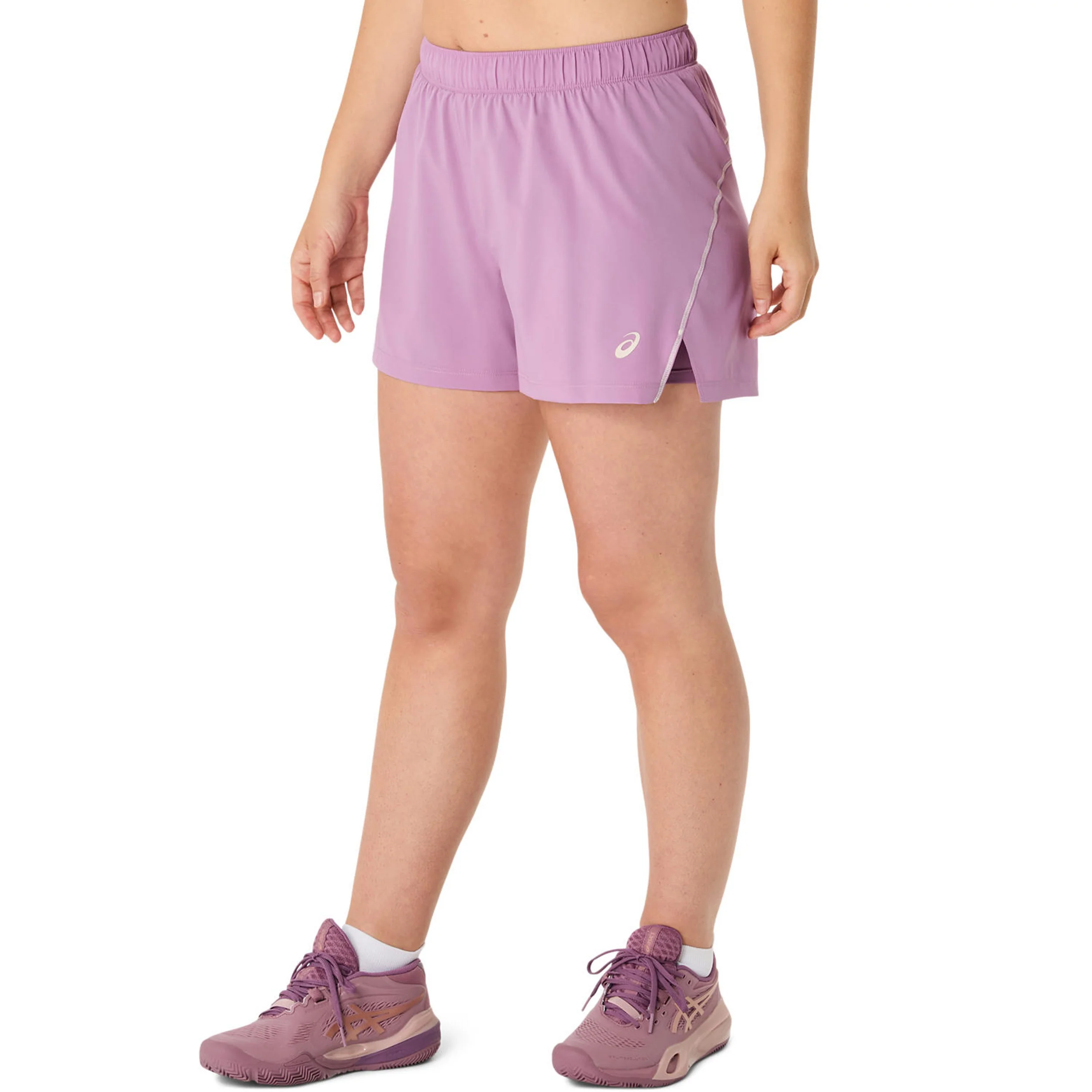 Court 2in1 Ballshorts Damen-Lila,Weiß - Image 7