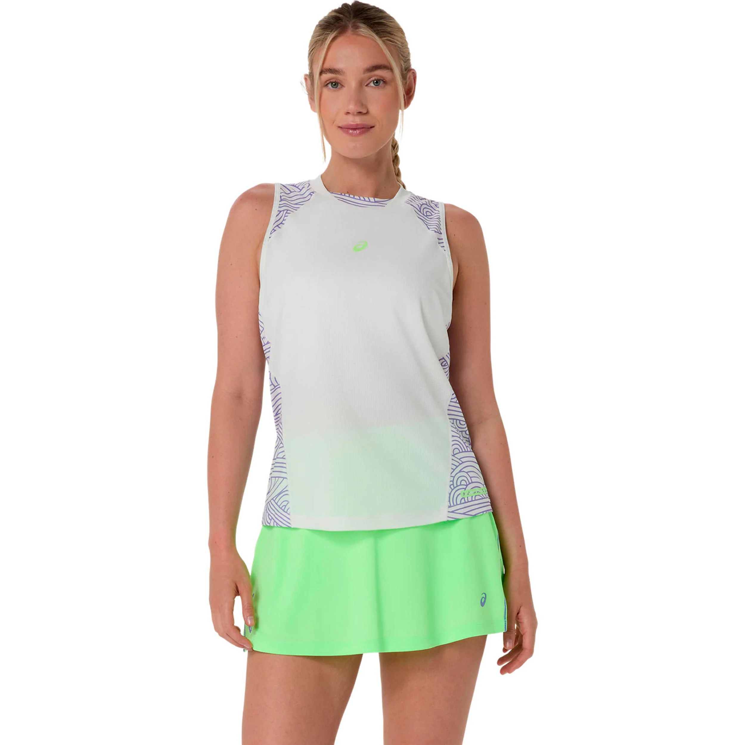 Court All Over Print Tank-Top Damen - creme, blaugrau
