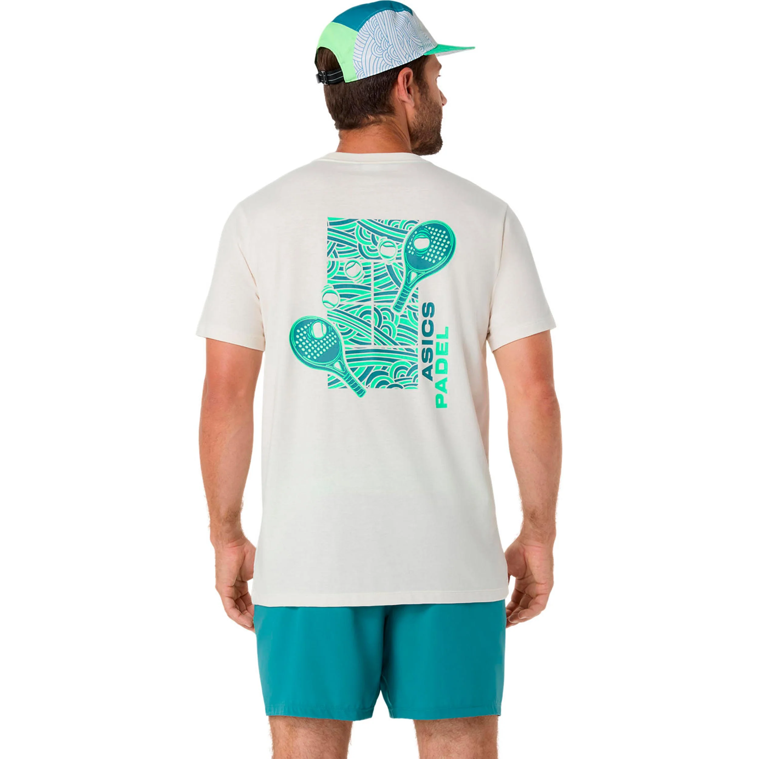 Court Graphic T-Shirt Herren - creme, grün - Image 5