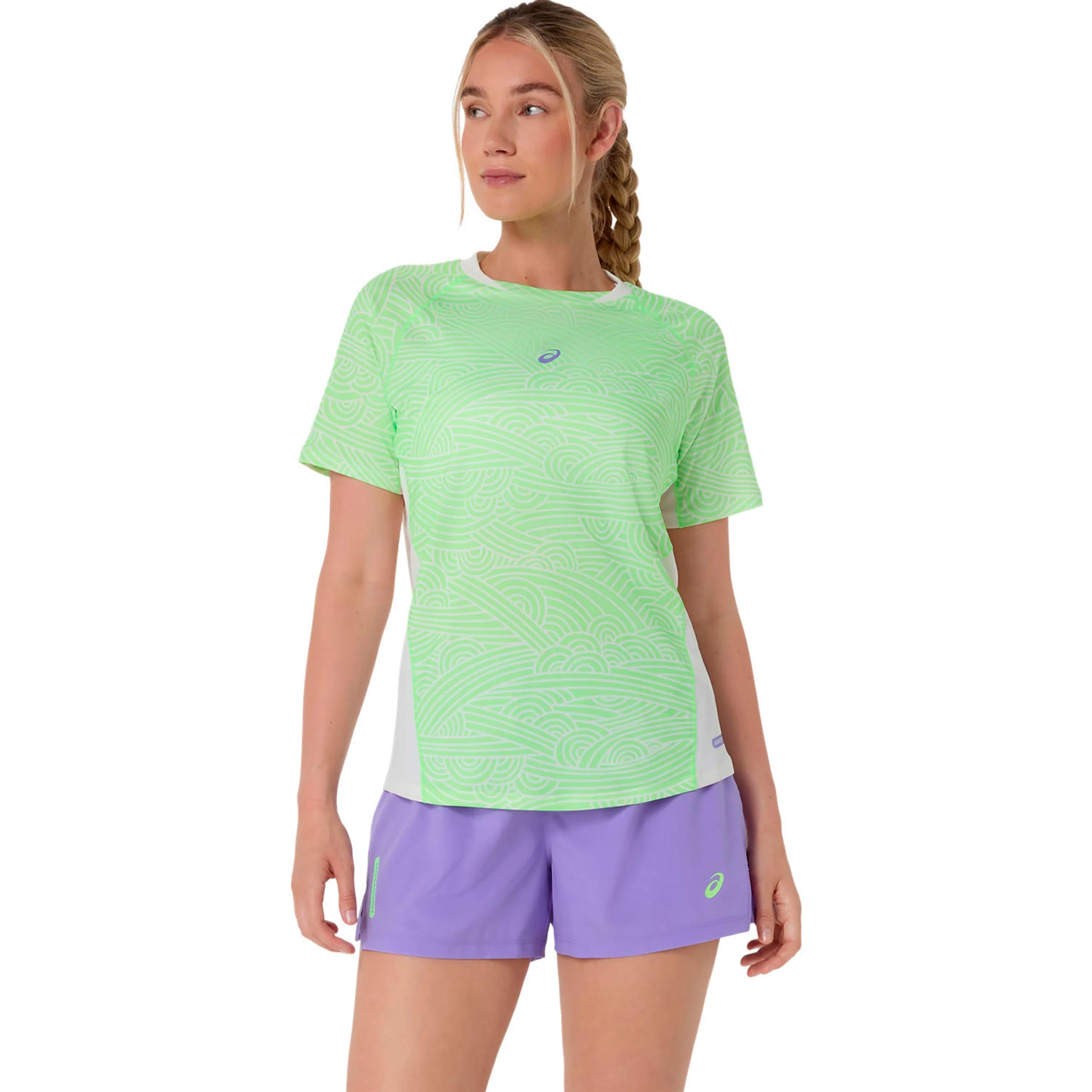 Court T-Shirt Damen - limette, creme