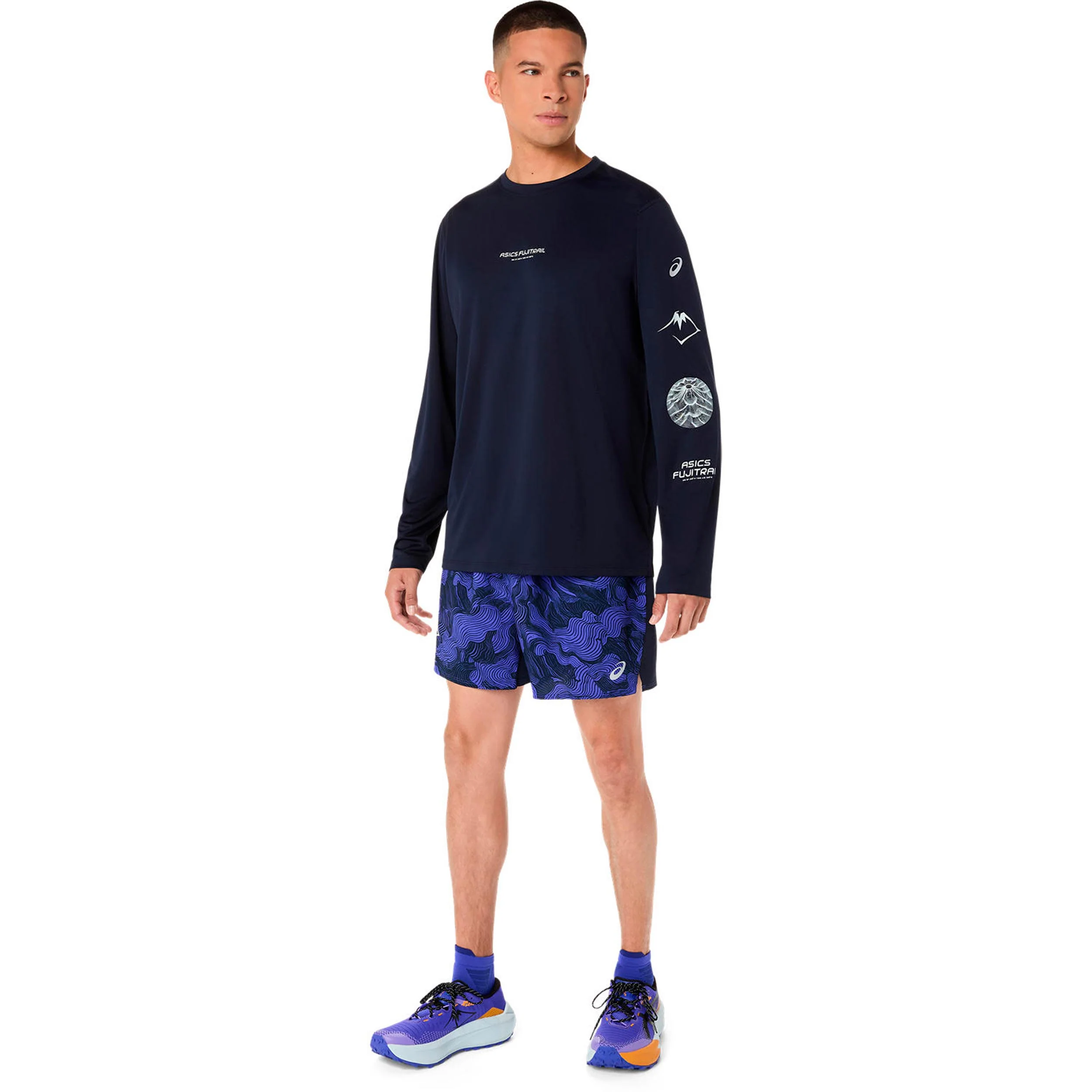Fujitrail AOP 5in Laufshorts Herren-dunkelblau, blau - Image 8