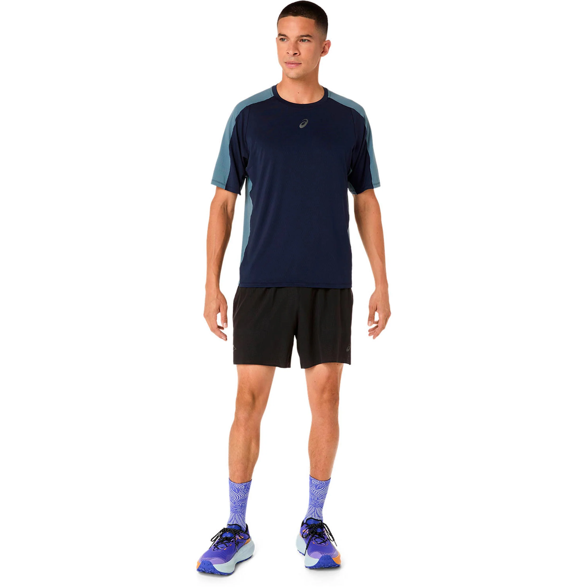 Fujitrail Elite Laufshirt Herren-dunkelblau, grau - Image 8