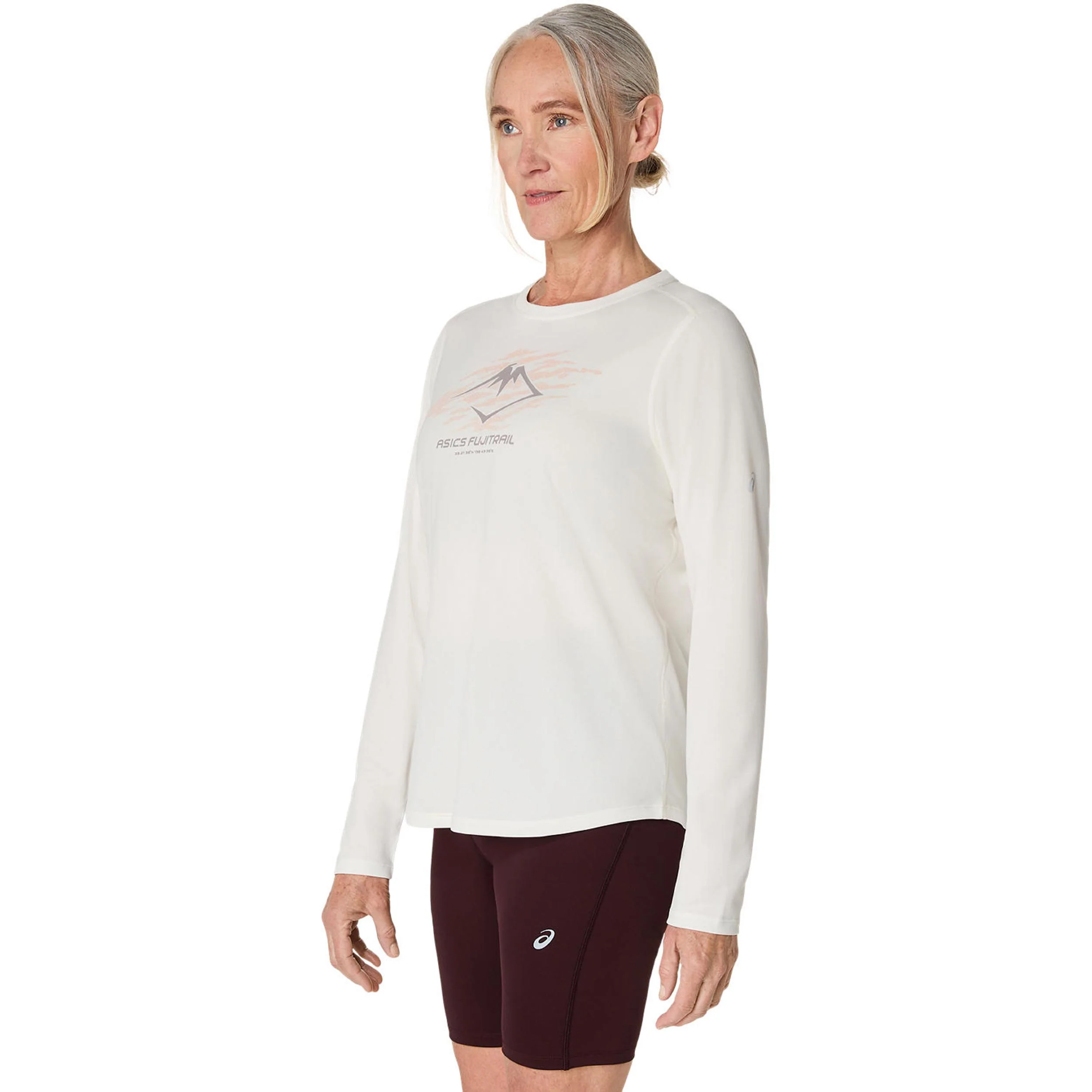 Fujitrail Logo Laufshirt Damen-Beige - Image 3