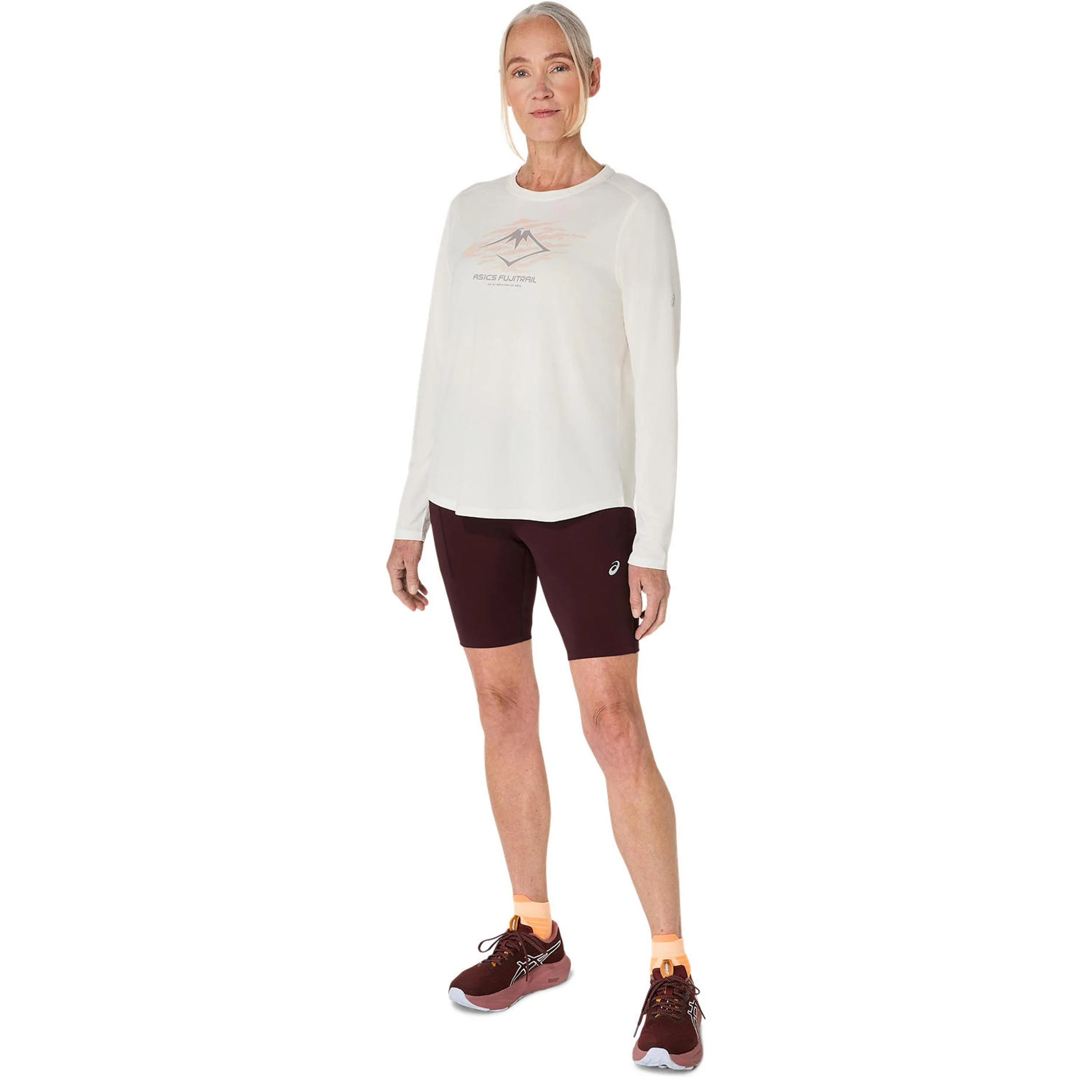 Fujitrail Logo Laufshirt Damen-Beige - Image 6