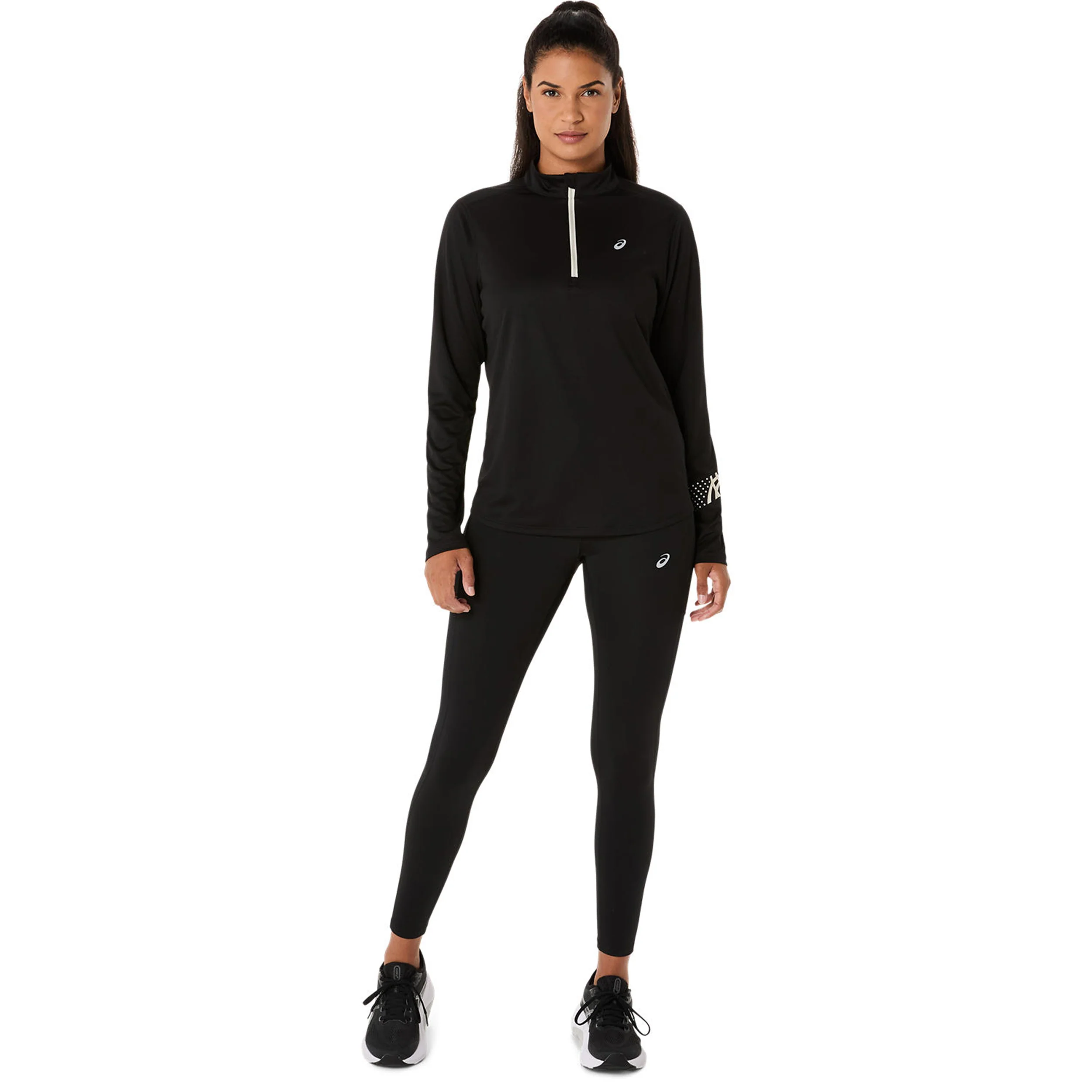 Icon 1/2 Zip Laufshirt Damen-Schwarz - Image 11