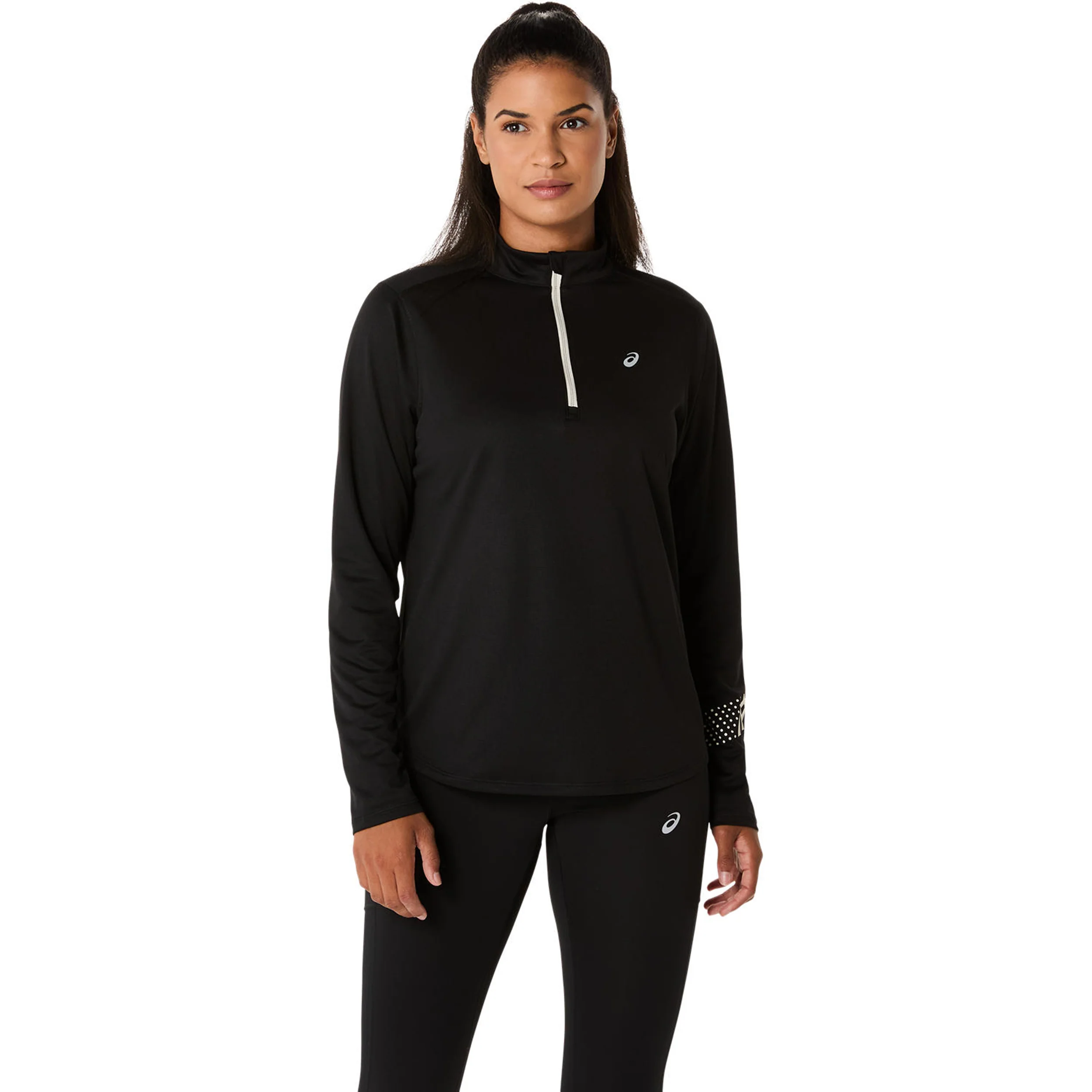 Icon 1/2 Zip Laufshirt Damen-Schwarz - Image 5