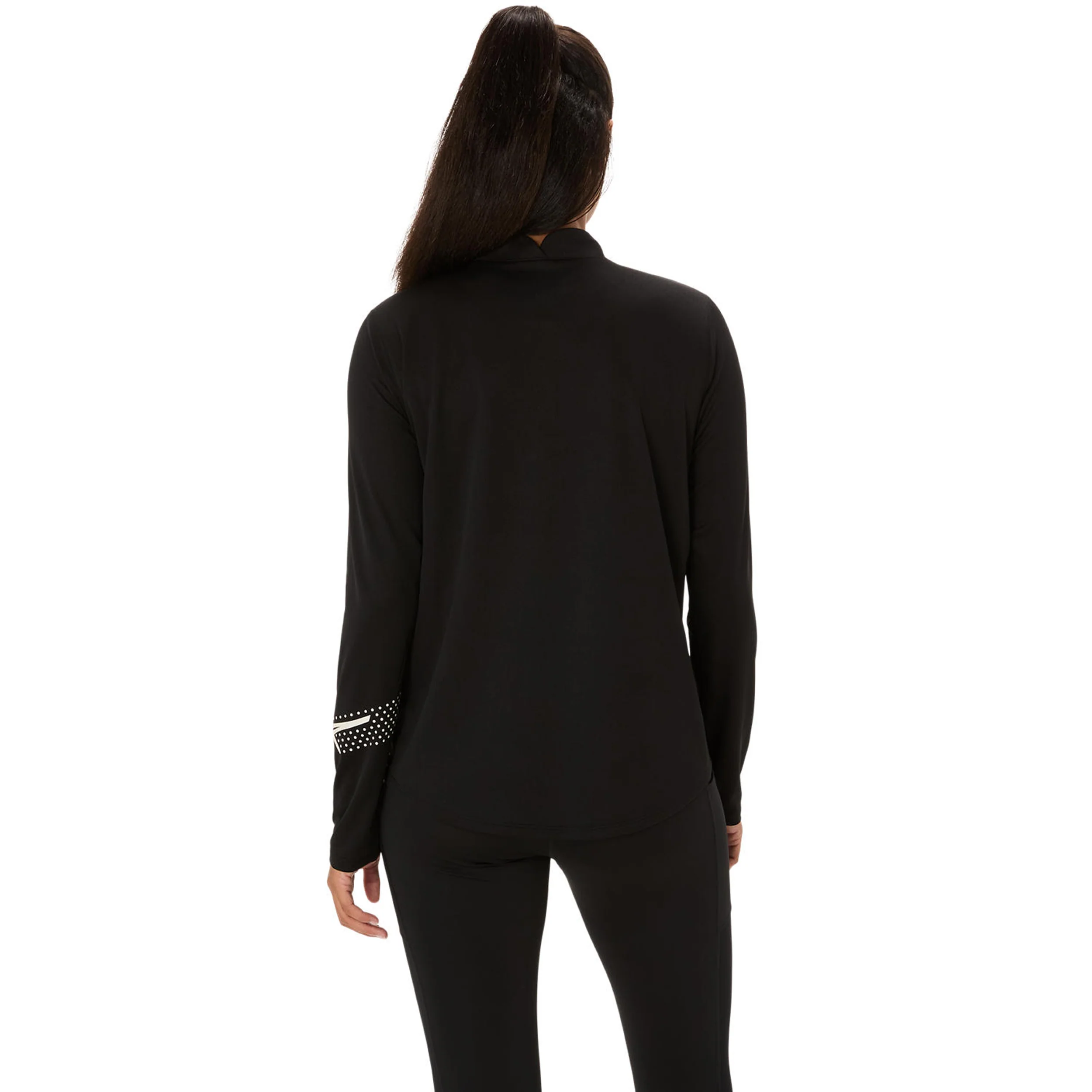 Icon 1/2 Zip Laufshirt Damen-Schwarz - Image 6