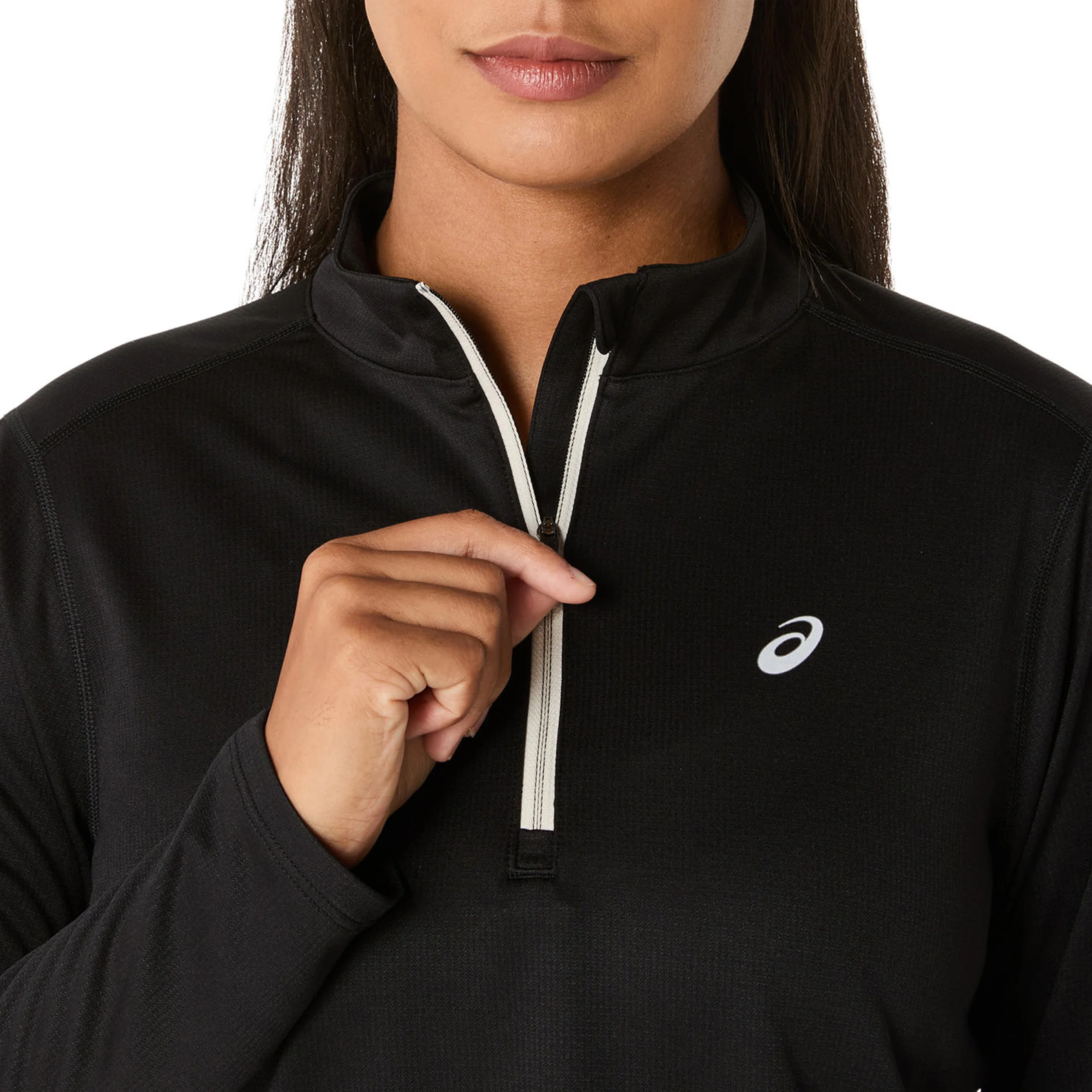 Icon 1/2 Zip Laufshirt Damen-Schwarz - Image 8