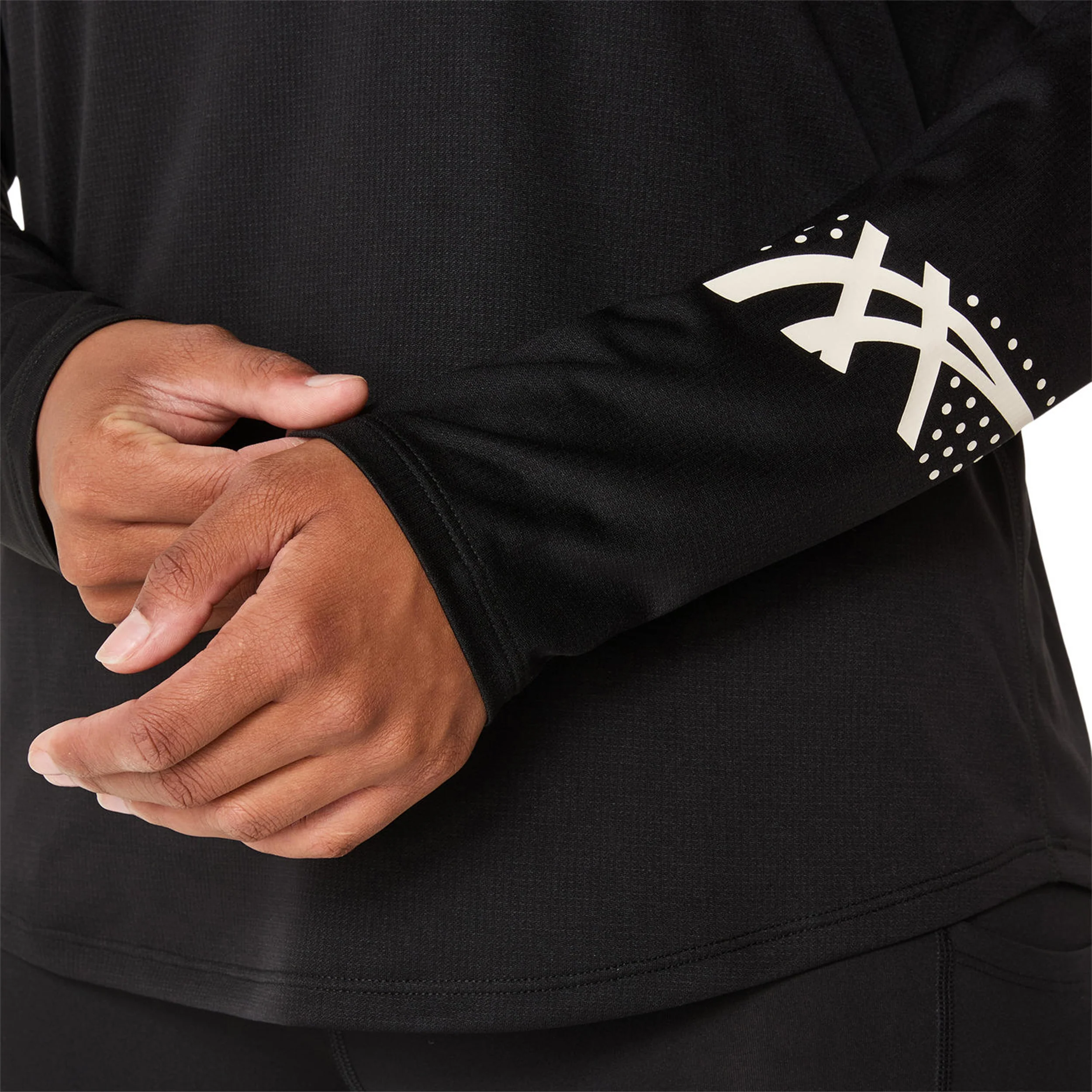 Icon 1/2 Zip Laufshirt Damen-Schwarz - Image 9