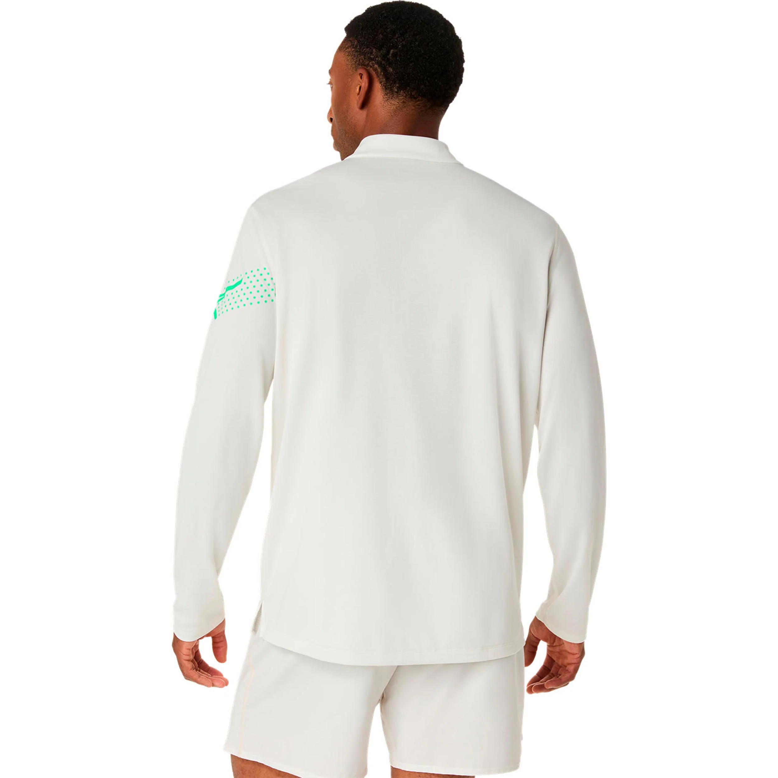 Icon 1/2 Zip Laufshirt Herren-beige, grün - Image 2