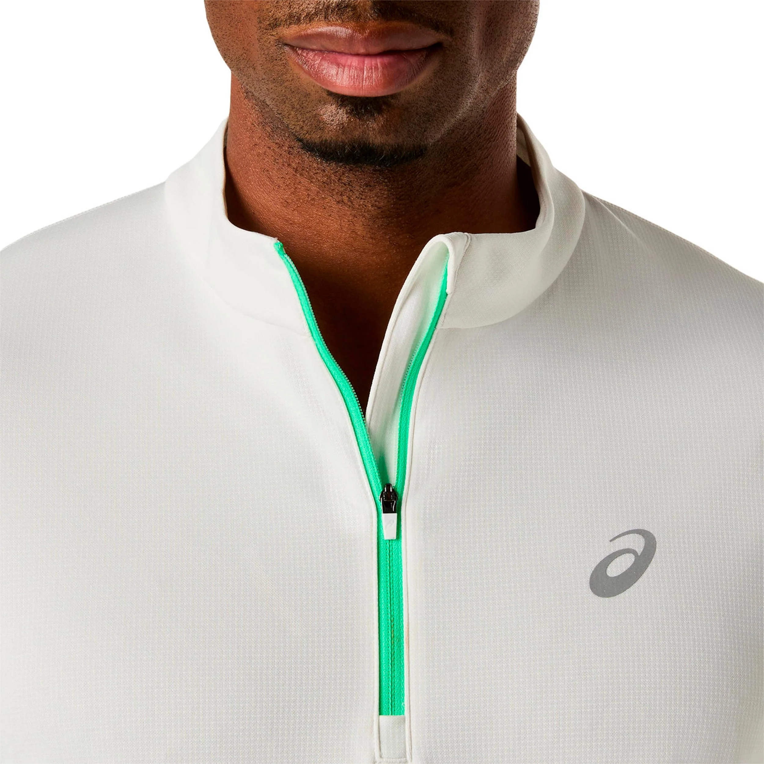Icon 1/2 Zip Laufshirt Herren-beige, grün - Image 4