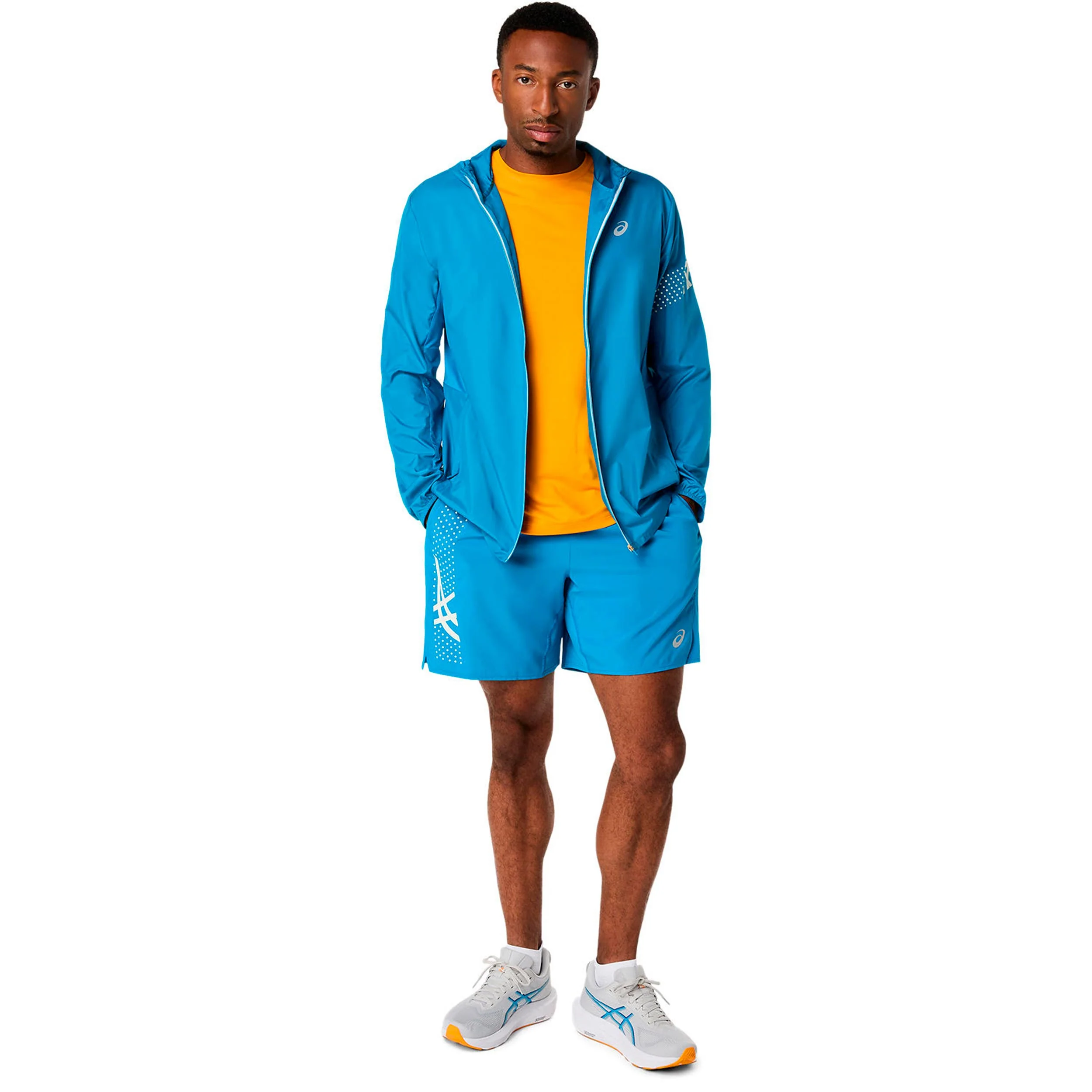 Icon Laufjacke Herren-blau, beige - Image 2