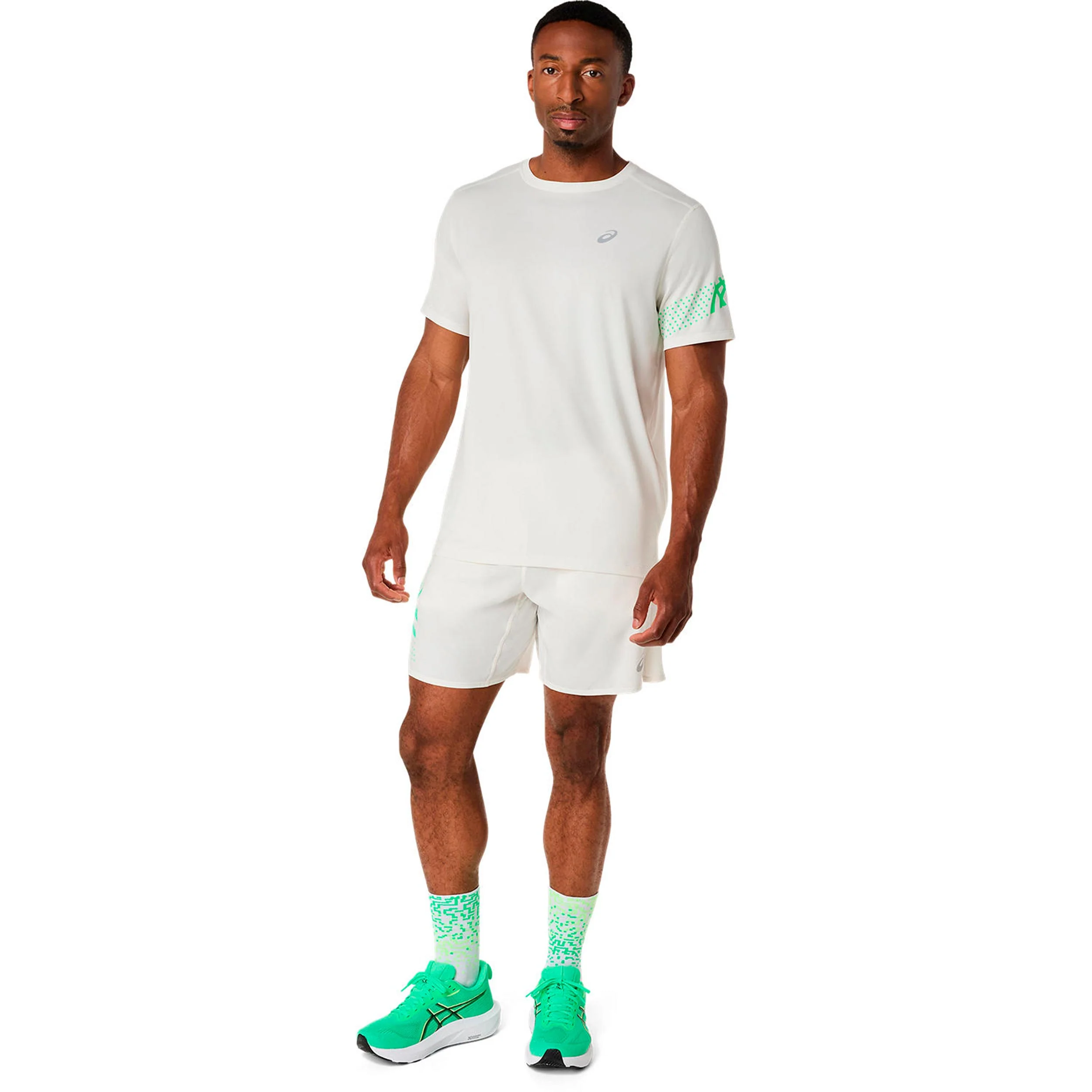 Icon Laufshirt Herren-beige, grün - Image 6