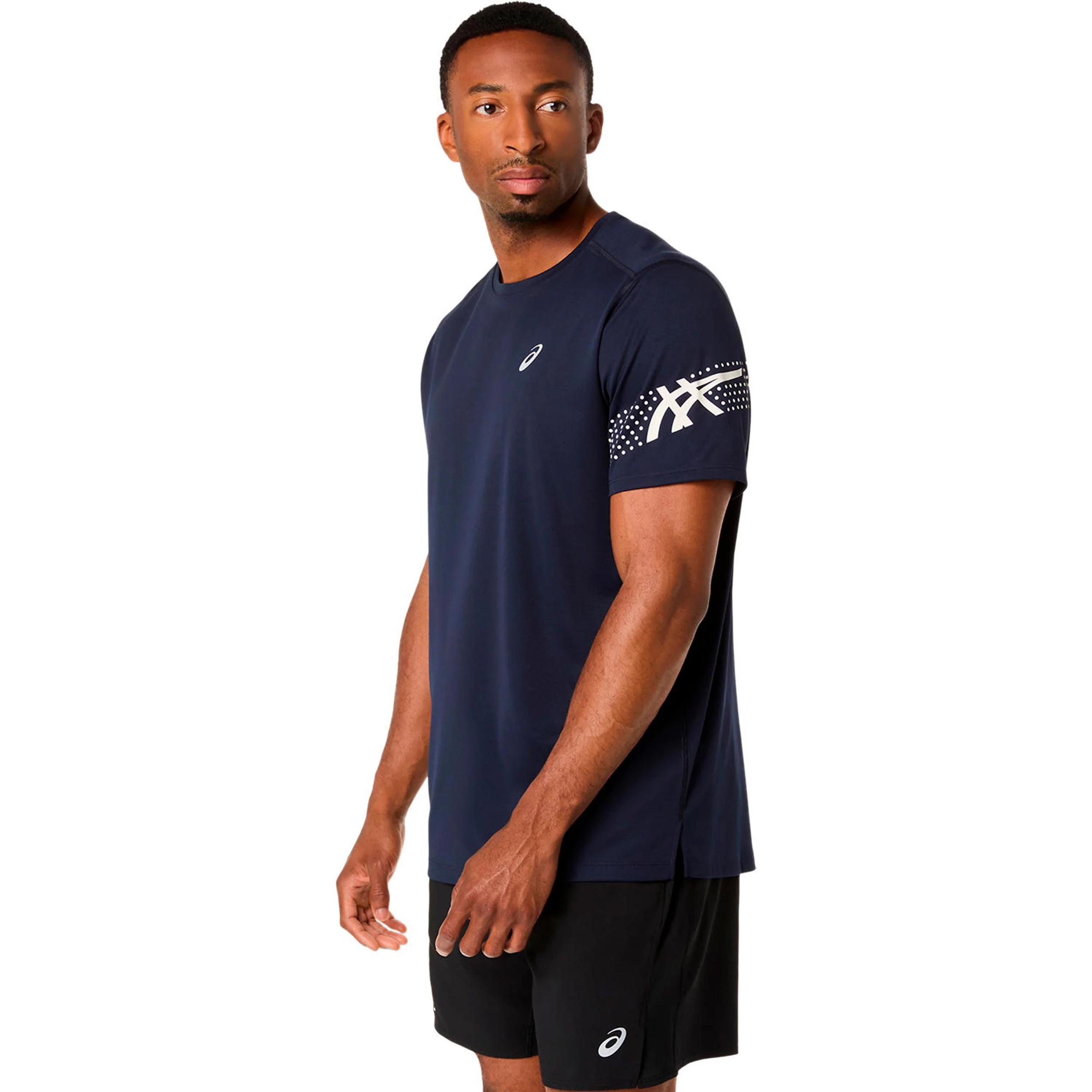 Icon Laufshirt Herren-dunkelblau, beige - Image 3