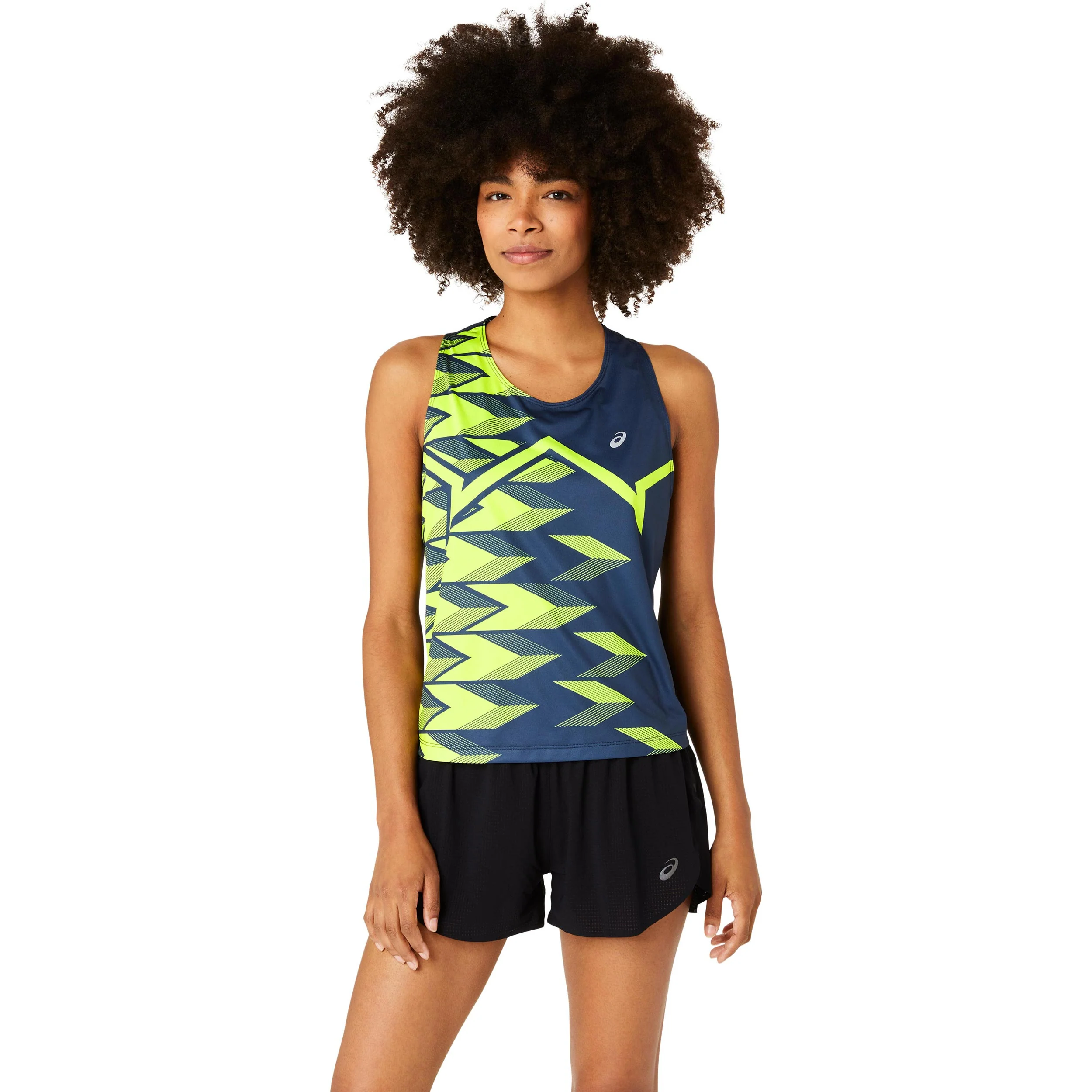 Light Graphic Tank-Top Damen-Dunkelblau,Neongelb - Image 6