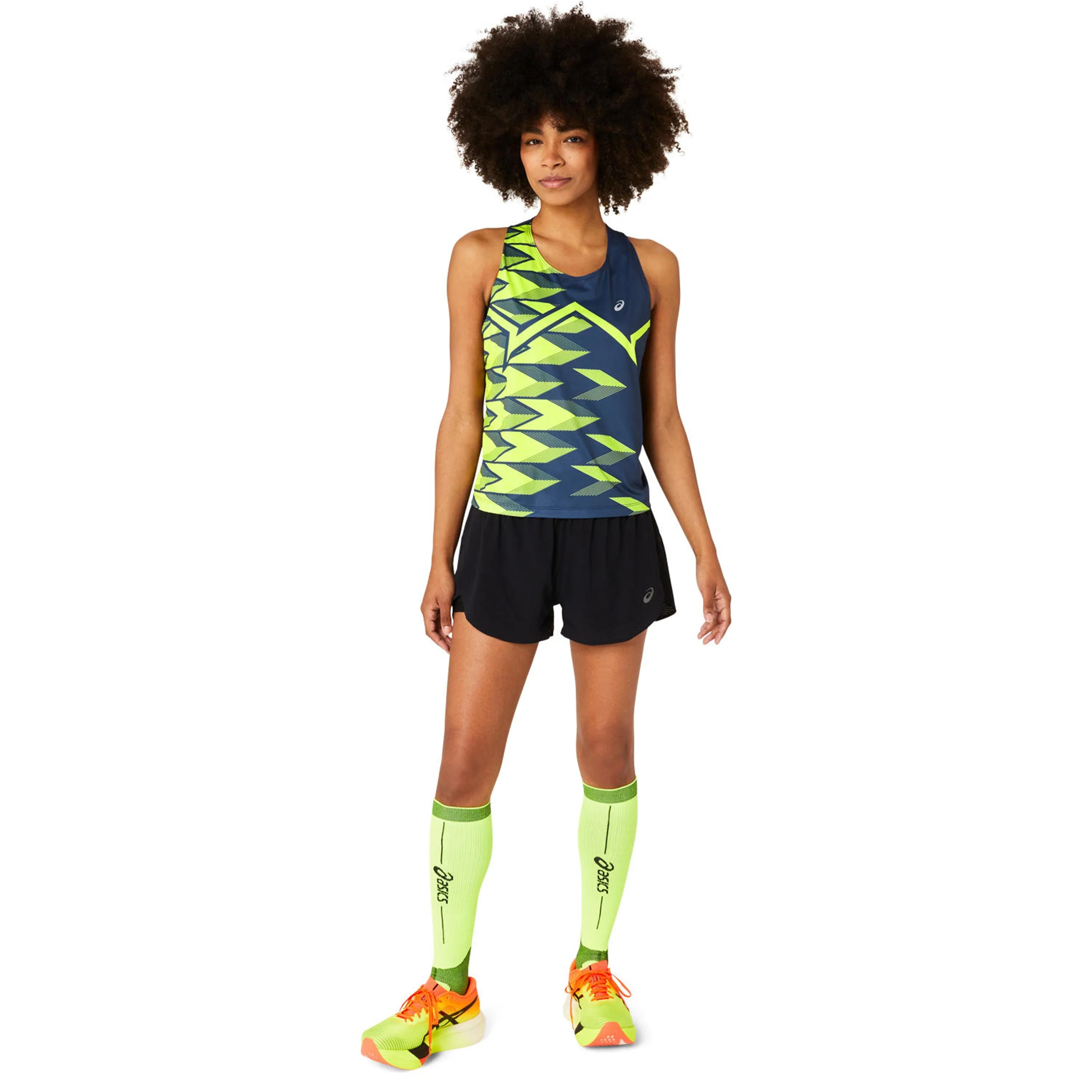 Light Graphic Tank-Top Damen-Dunkelblau,Neongelb - Image 8