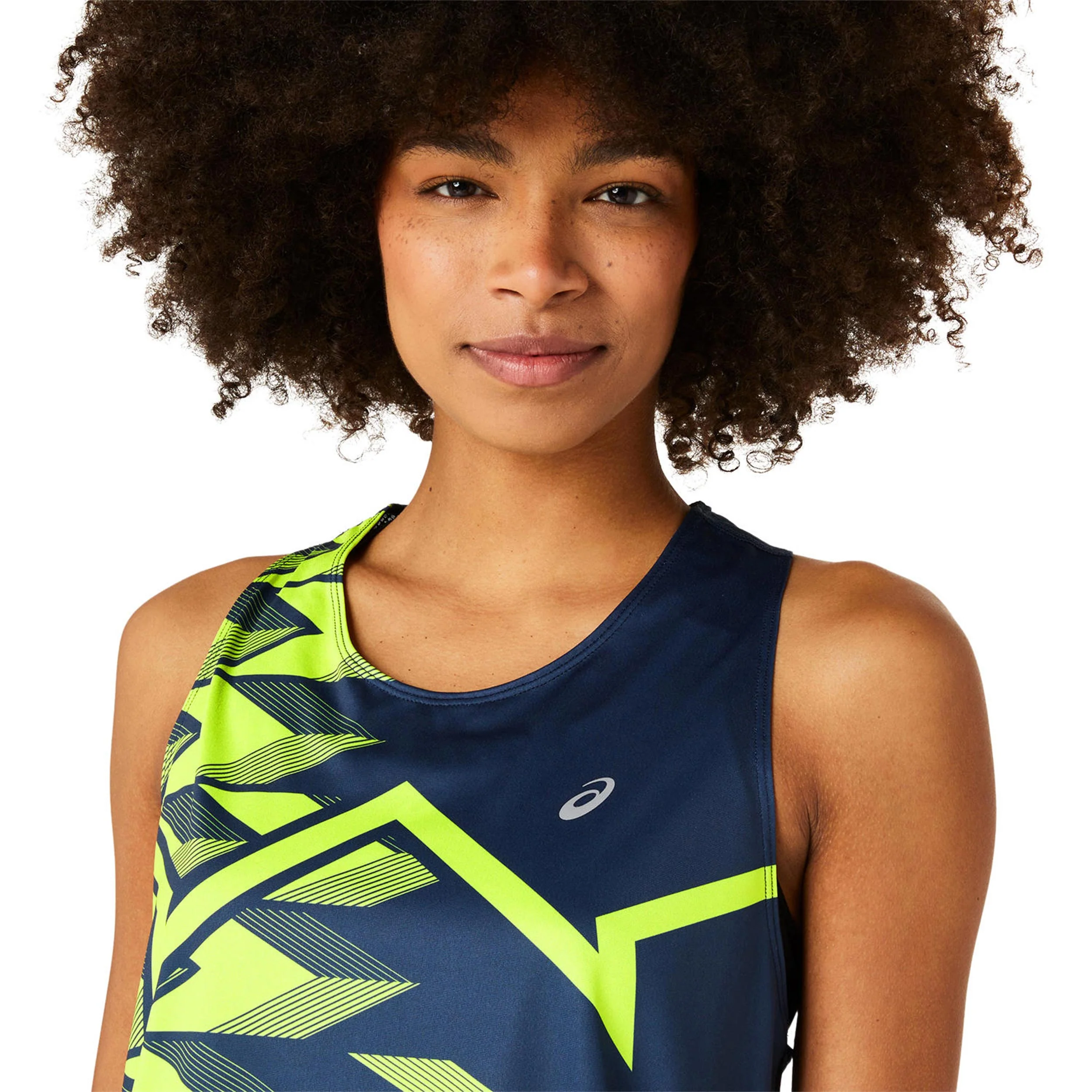 Light Graphic Tank-Top Damen-Dunkelblau,Neongelb - Image 9