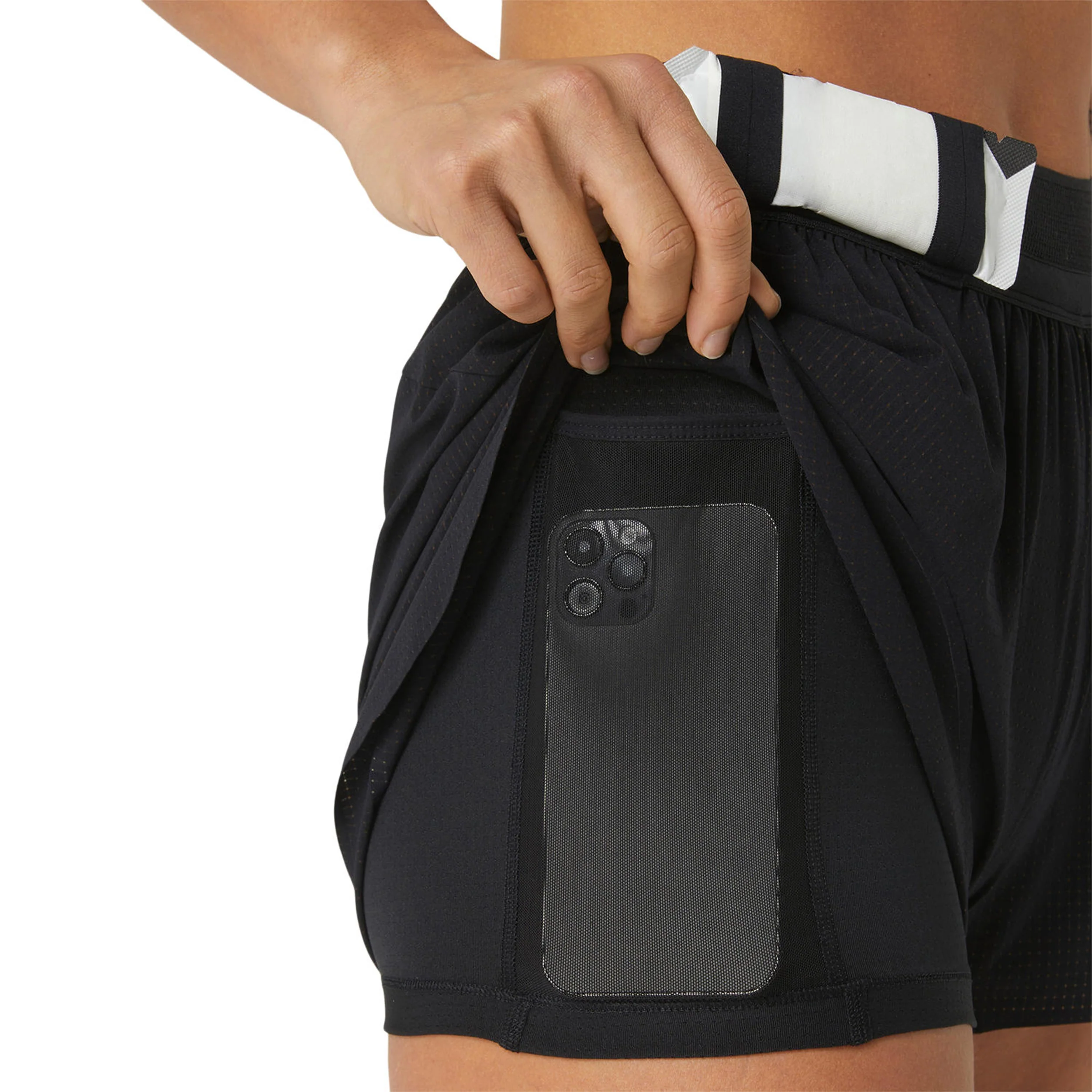 Metarun Split Laufshorts Damen-Schwarz - Image 10