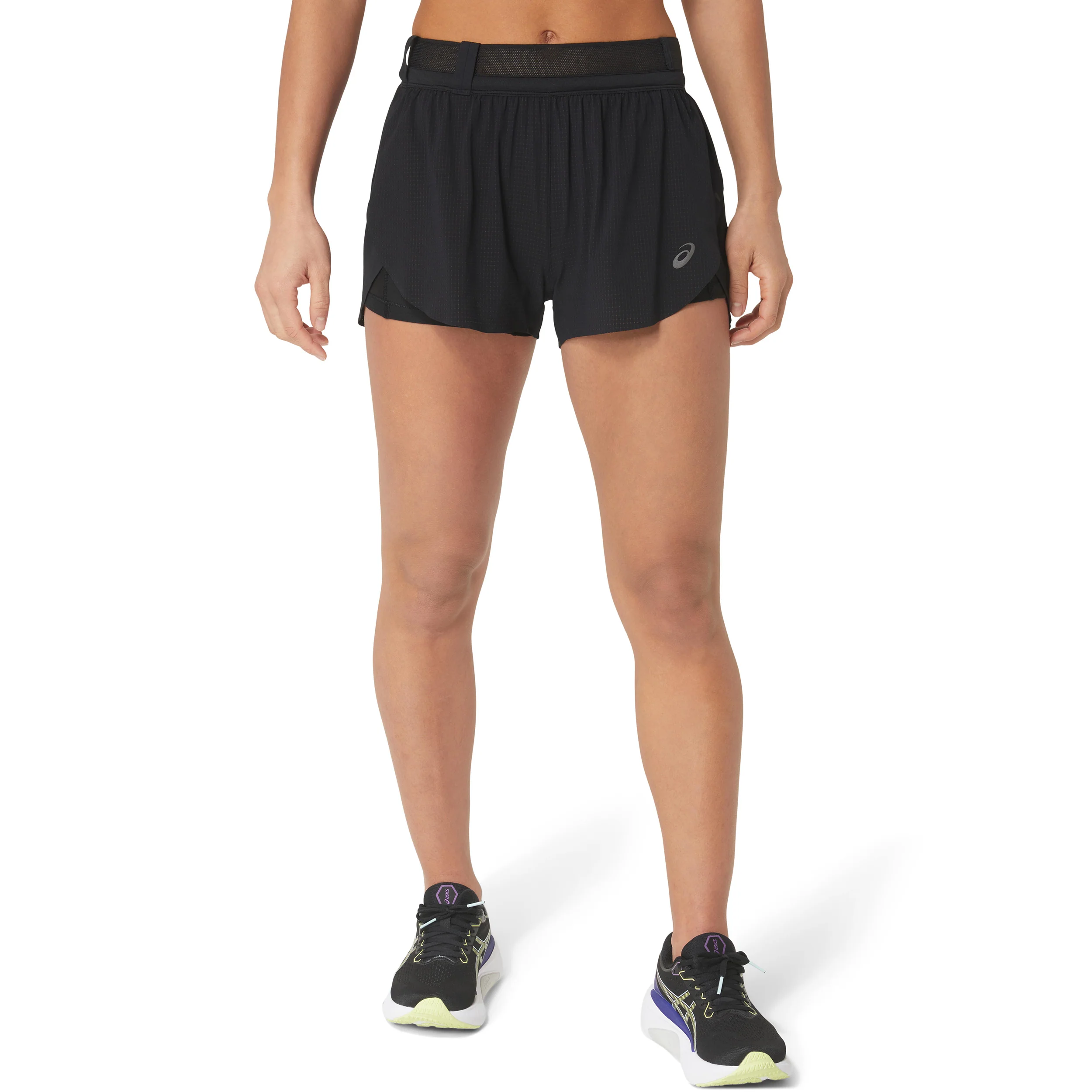 Metarun Split Laufshorts Damen-Schwarz - Image 6