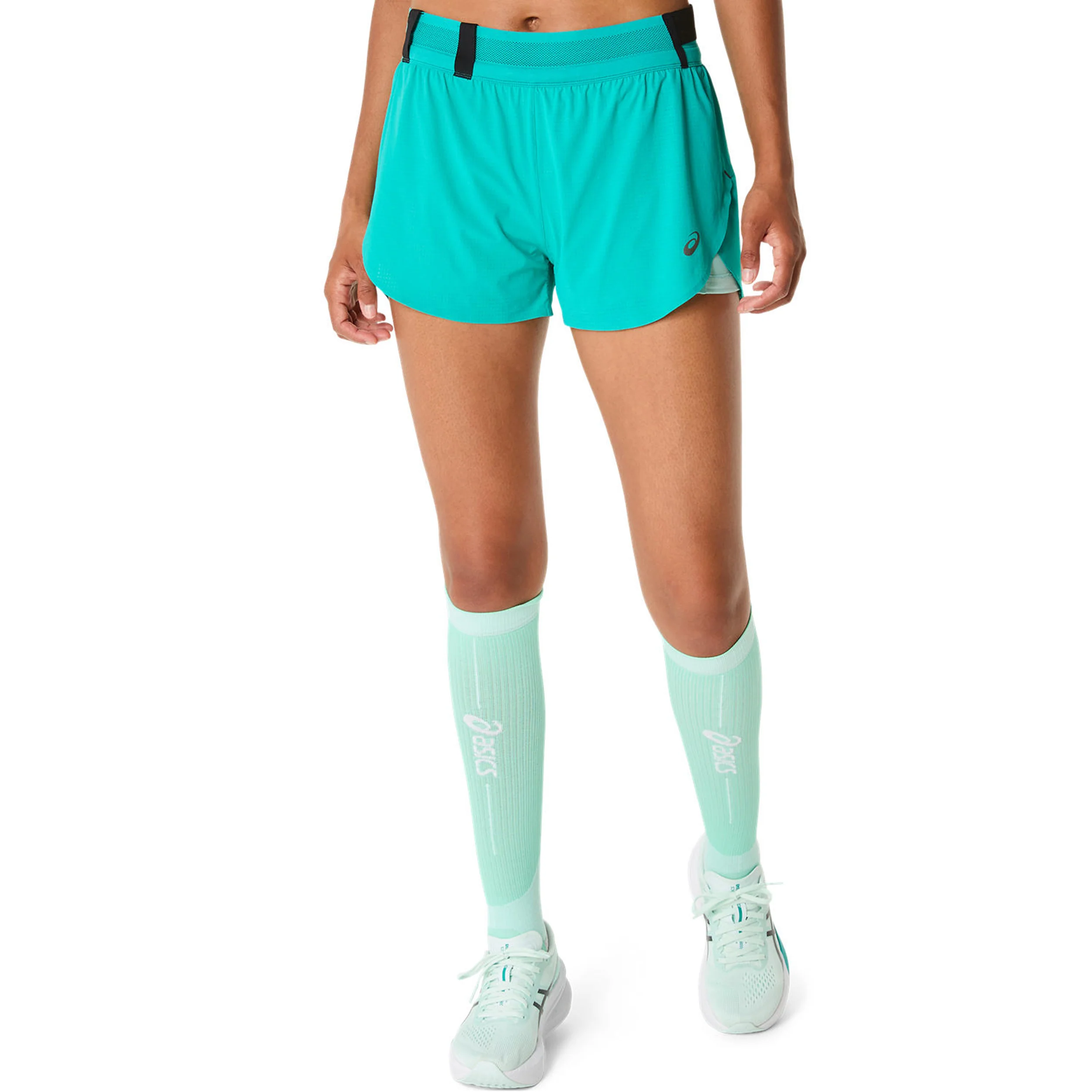 Metarun Split Laufshorts Damen-Türkis - Image 6