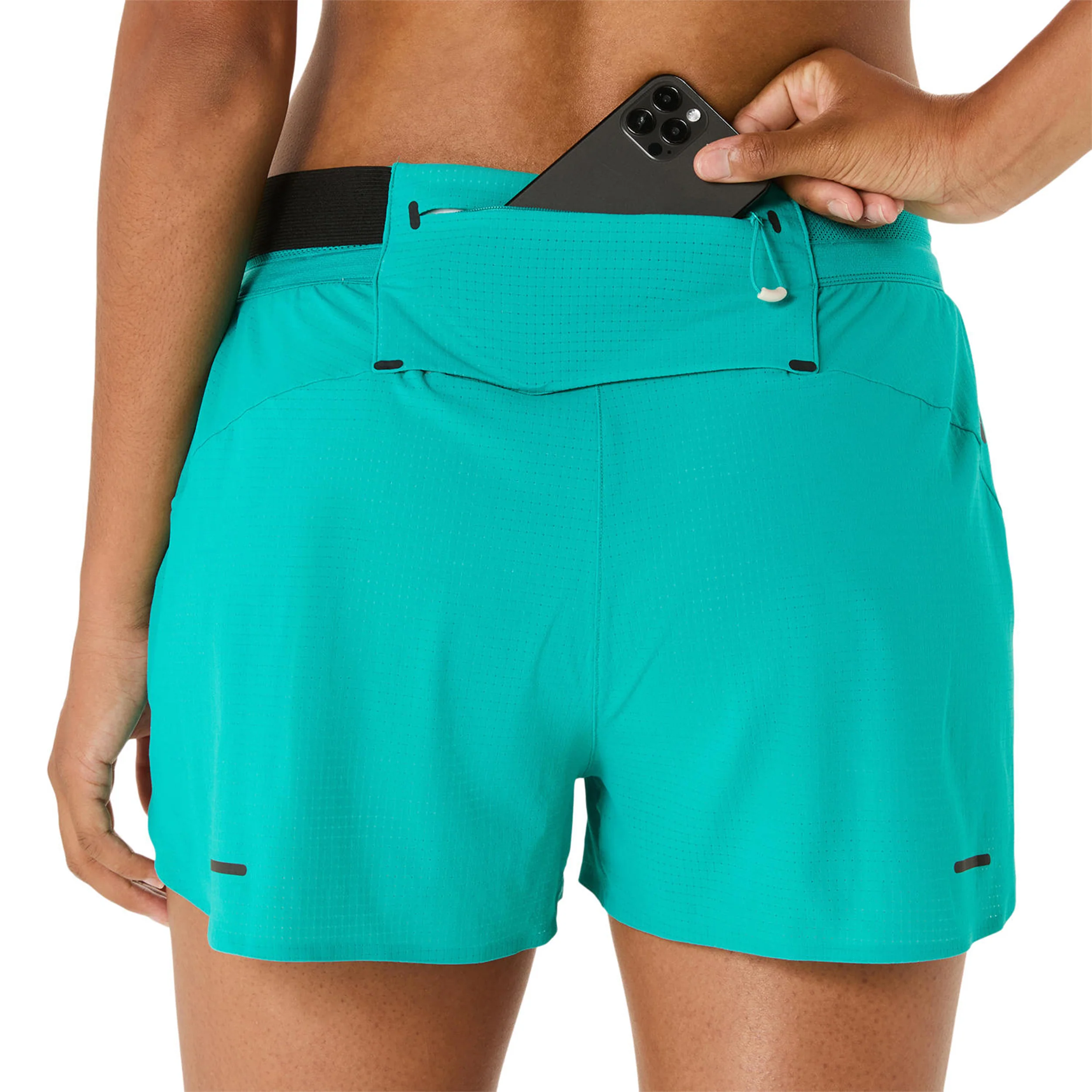 Metarun Split Laufshorts Damen-Türkis - Image 9